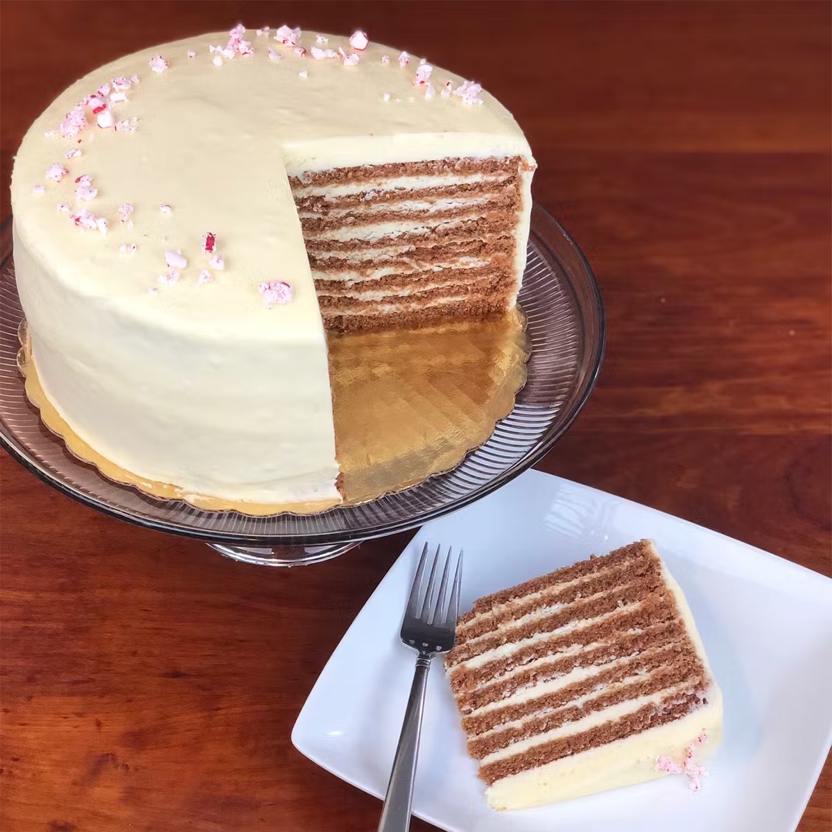Peppermint Gingerbread Smith Island Cake