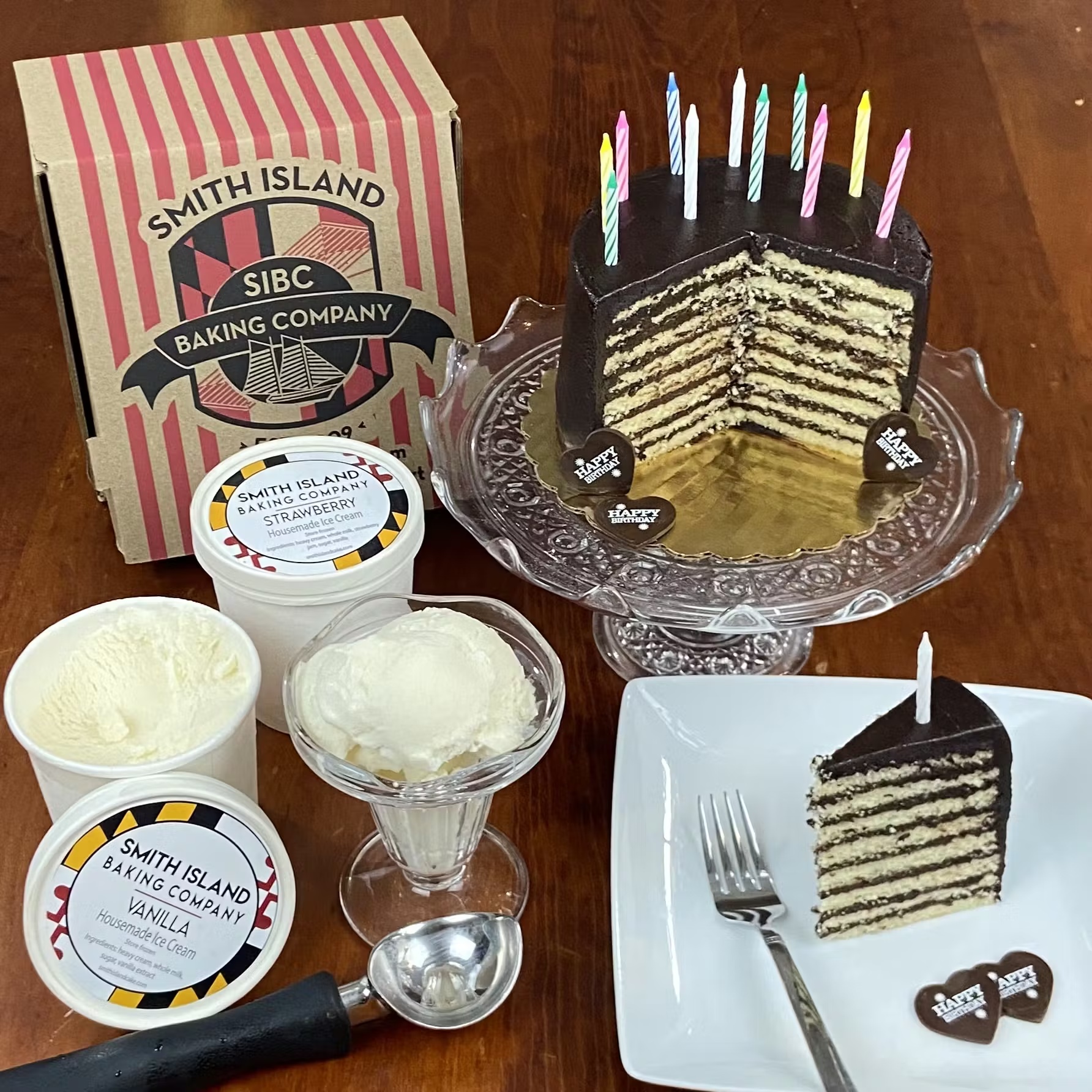 Smith Island Cake + Ice Cream Birthday Gift Set