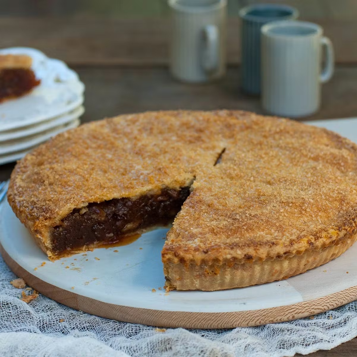 Cider Roasted Apple Pie in Double Cheddar Crust