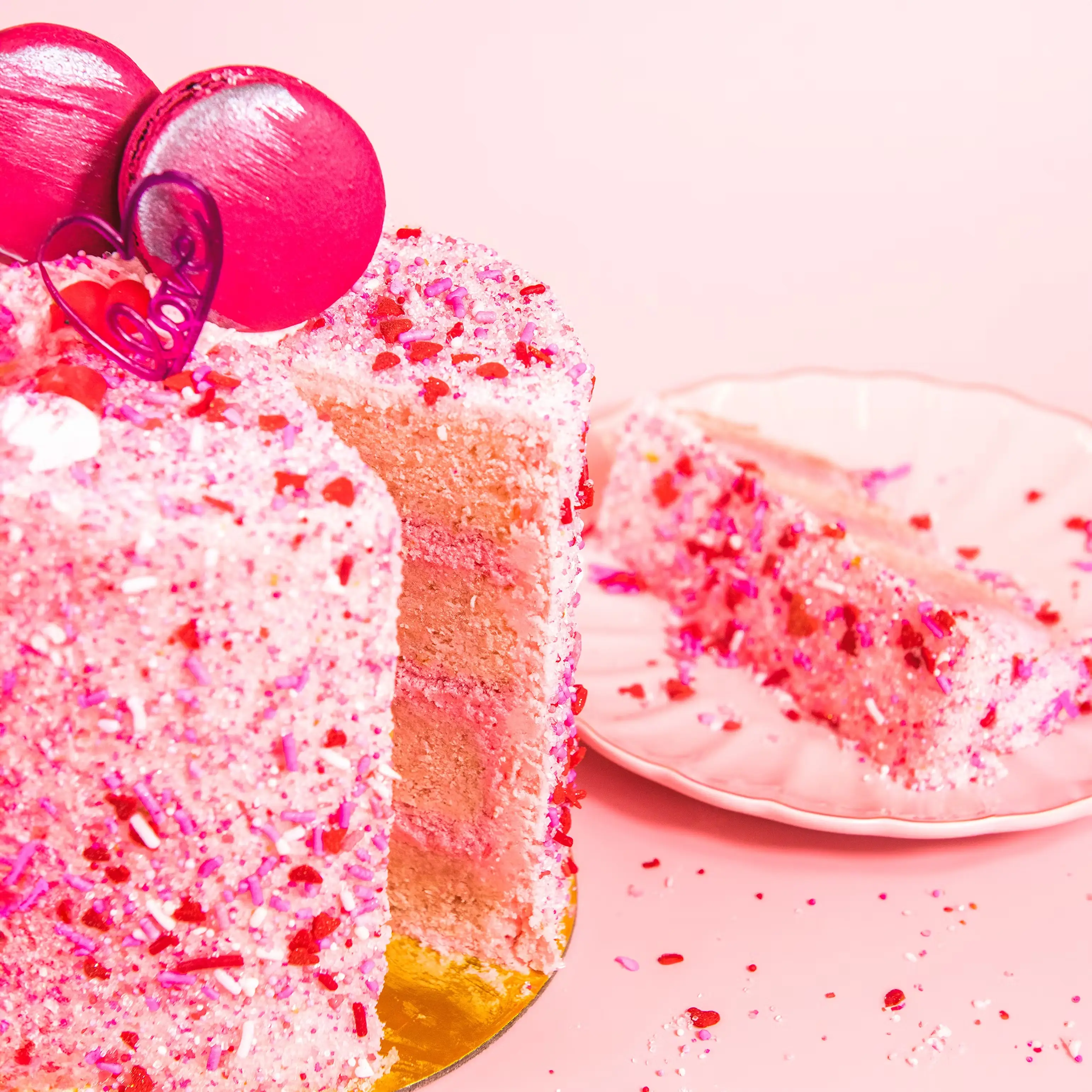 Pink Raspberry Champagne Cake