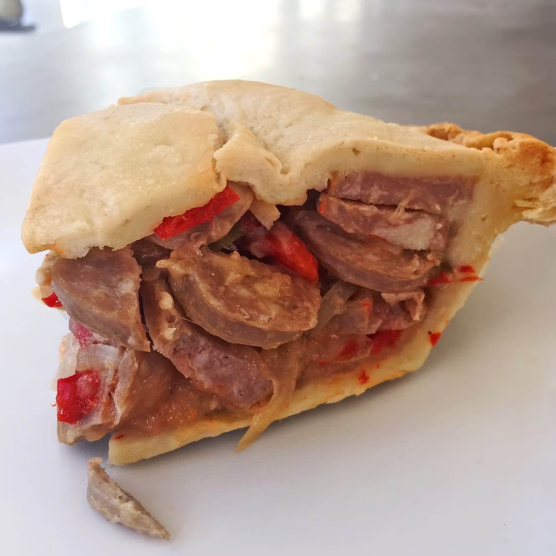 Sausage & Peppers "Cannonball" Pie