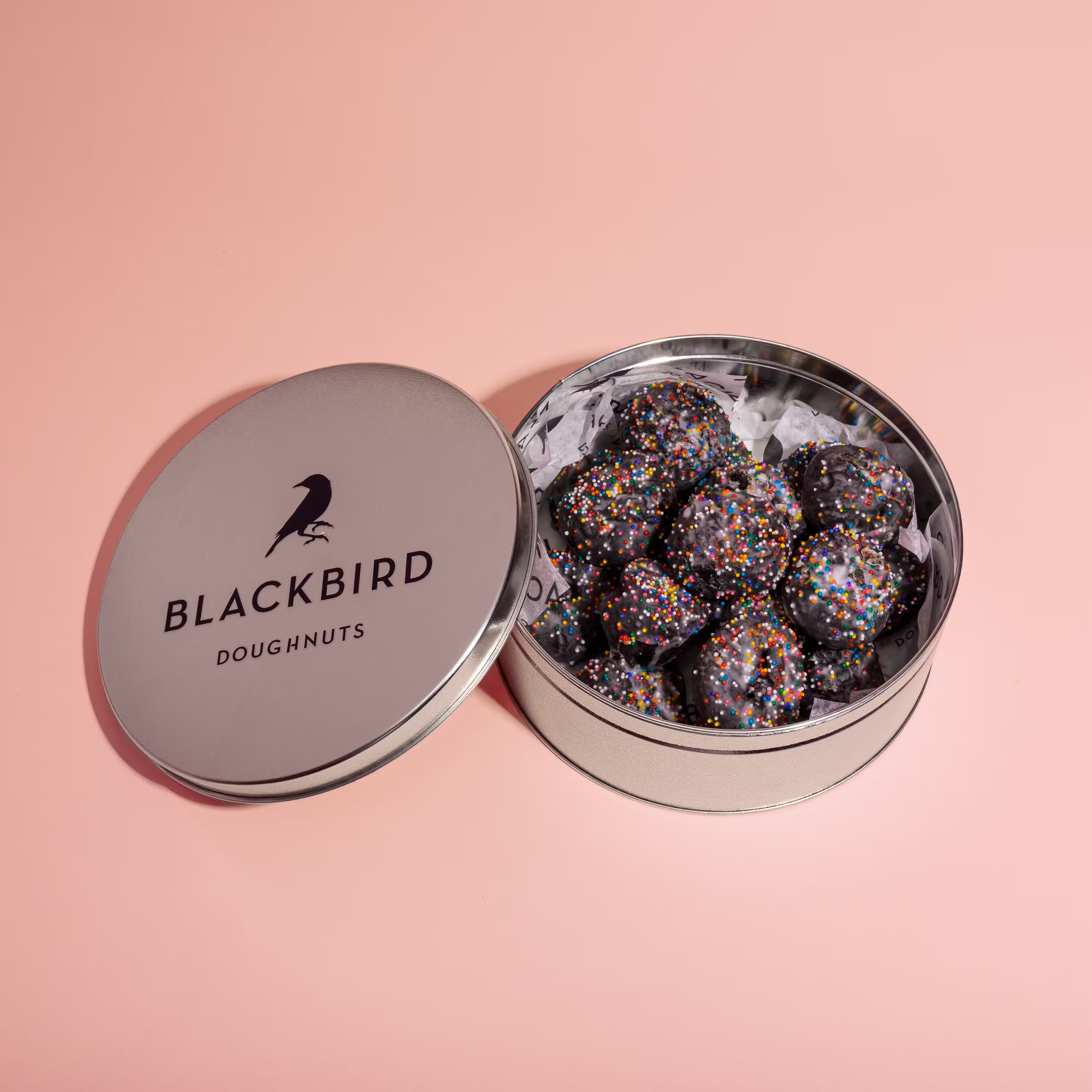 Mini Chocolate Sprinkle Cake Doughnuts Gift Tin