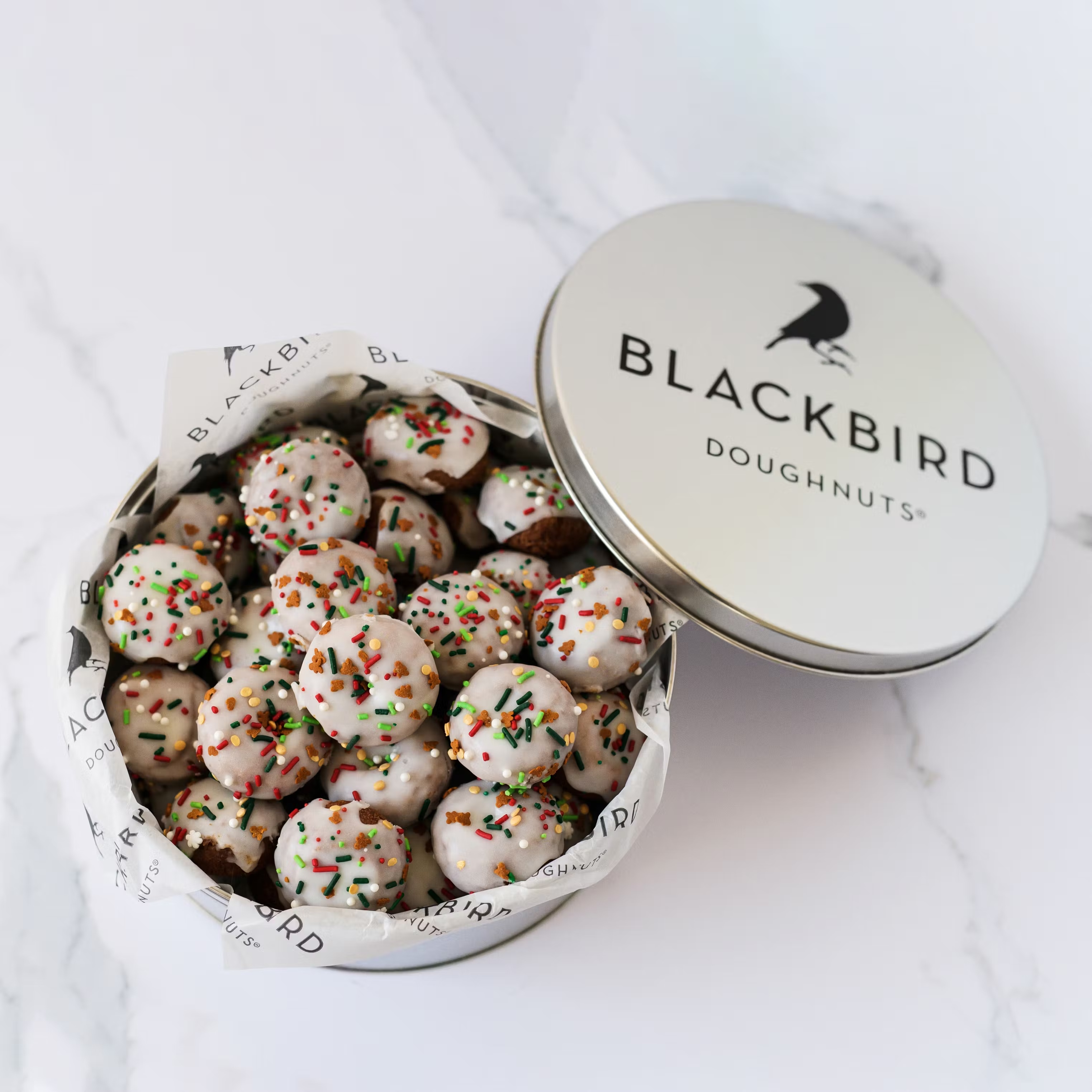 Mini Gingerbread Sprinkle Cake Doughnuts Gift Tin