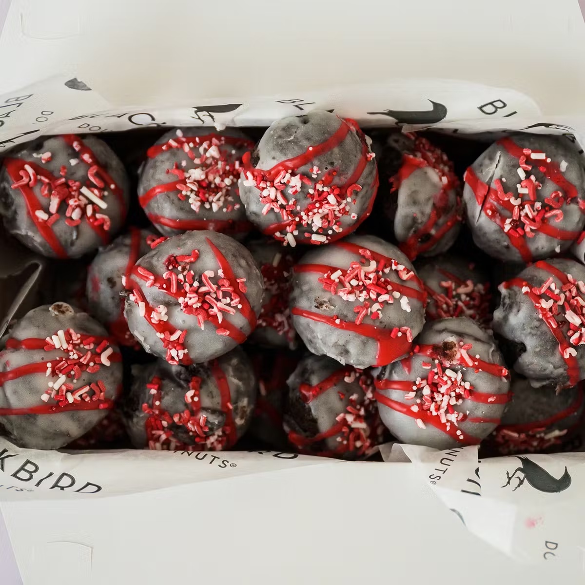Mini Chocolate Peppermint Cake Doughnuts Gift Tin