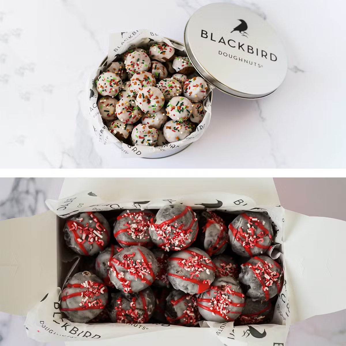Holiday Mini Cake Doughnuts Gift Tin - 2 Pack