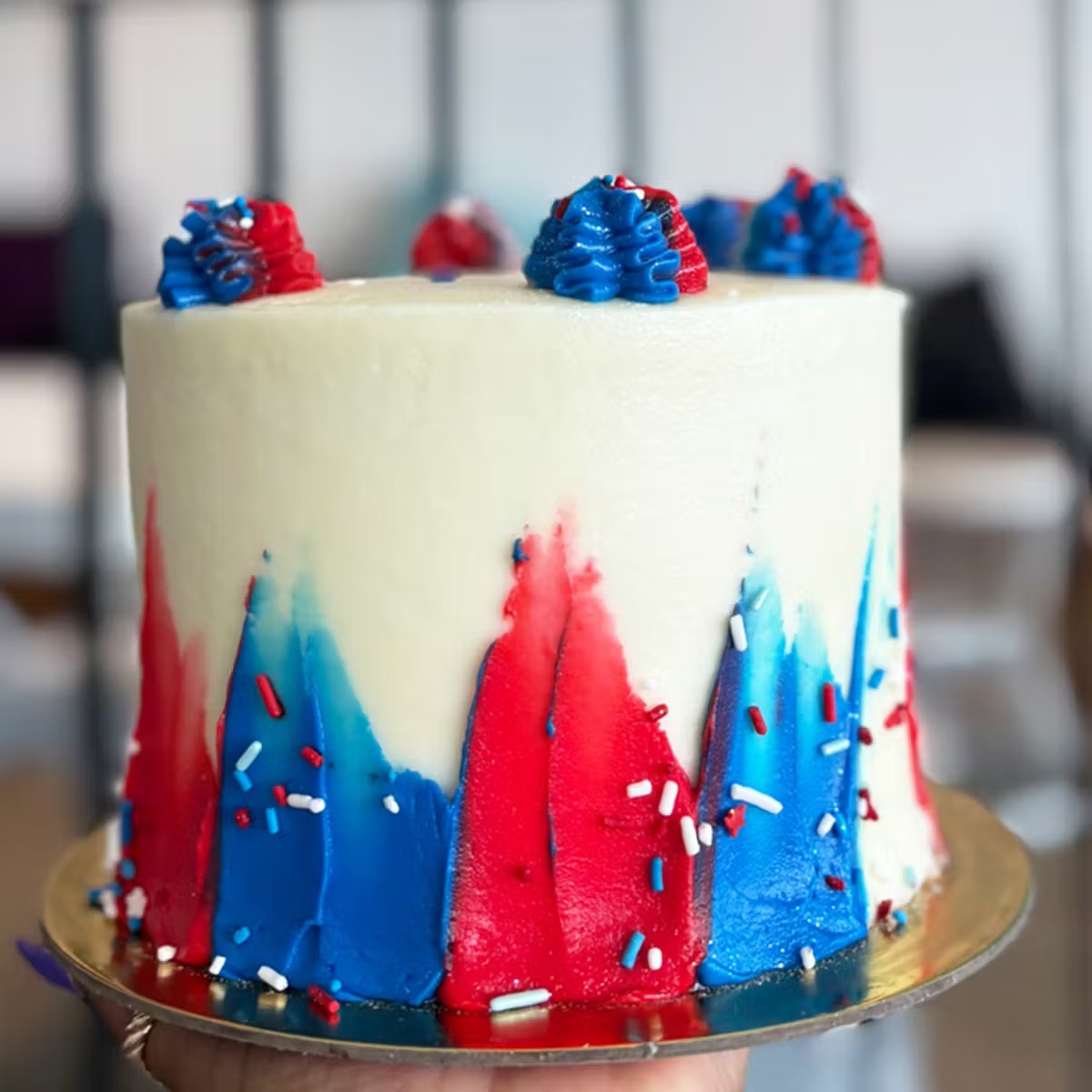 Red, White & Blue Cake