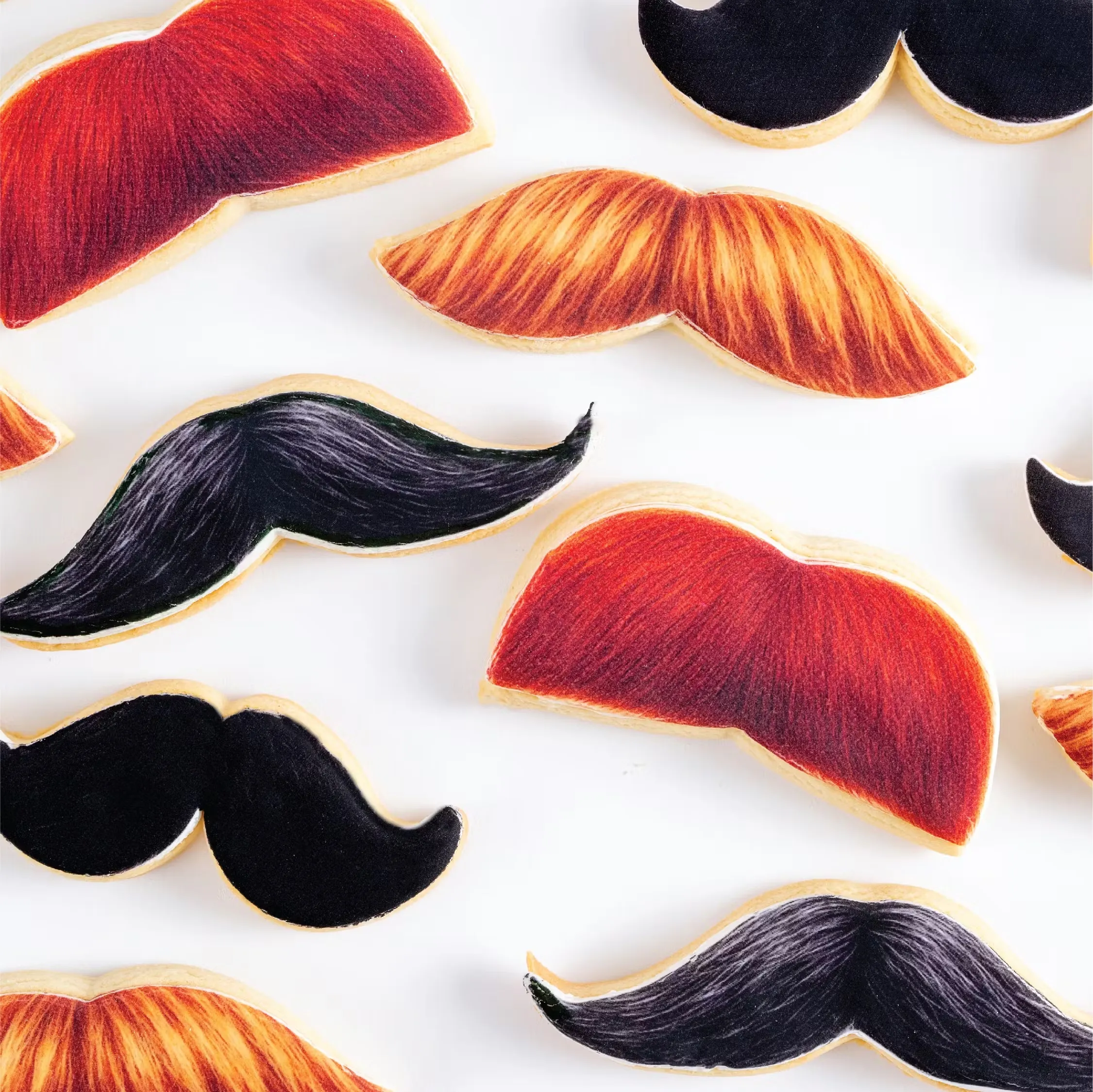 Father's Day Mustache Shortbread Cookies - 8 Pack