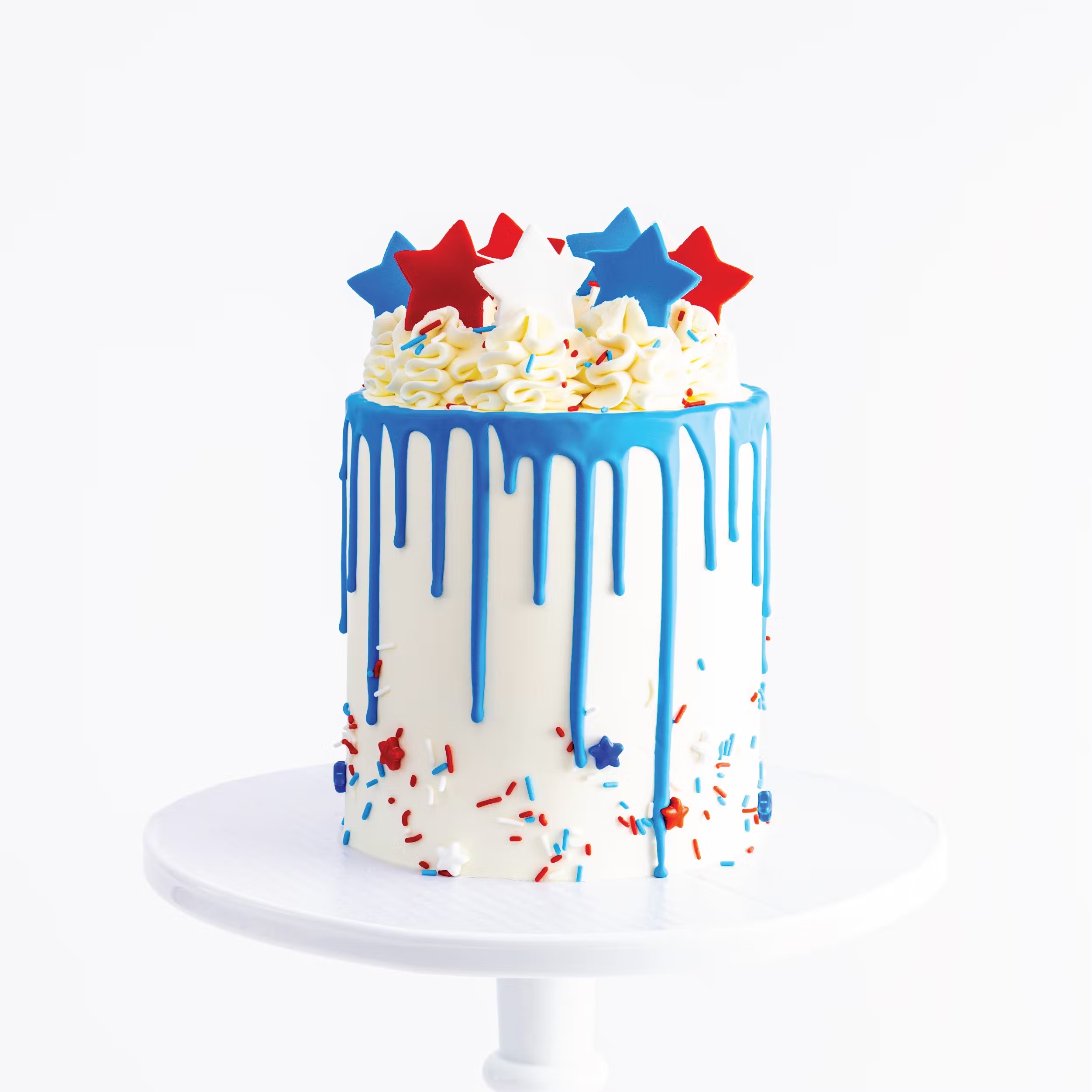 July 4th Star Confetti Drip Cake