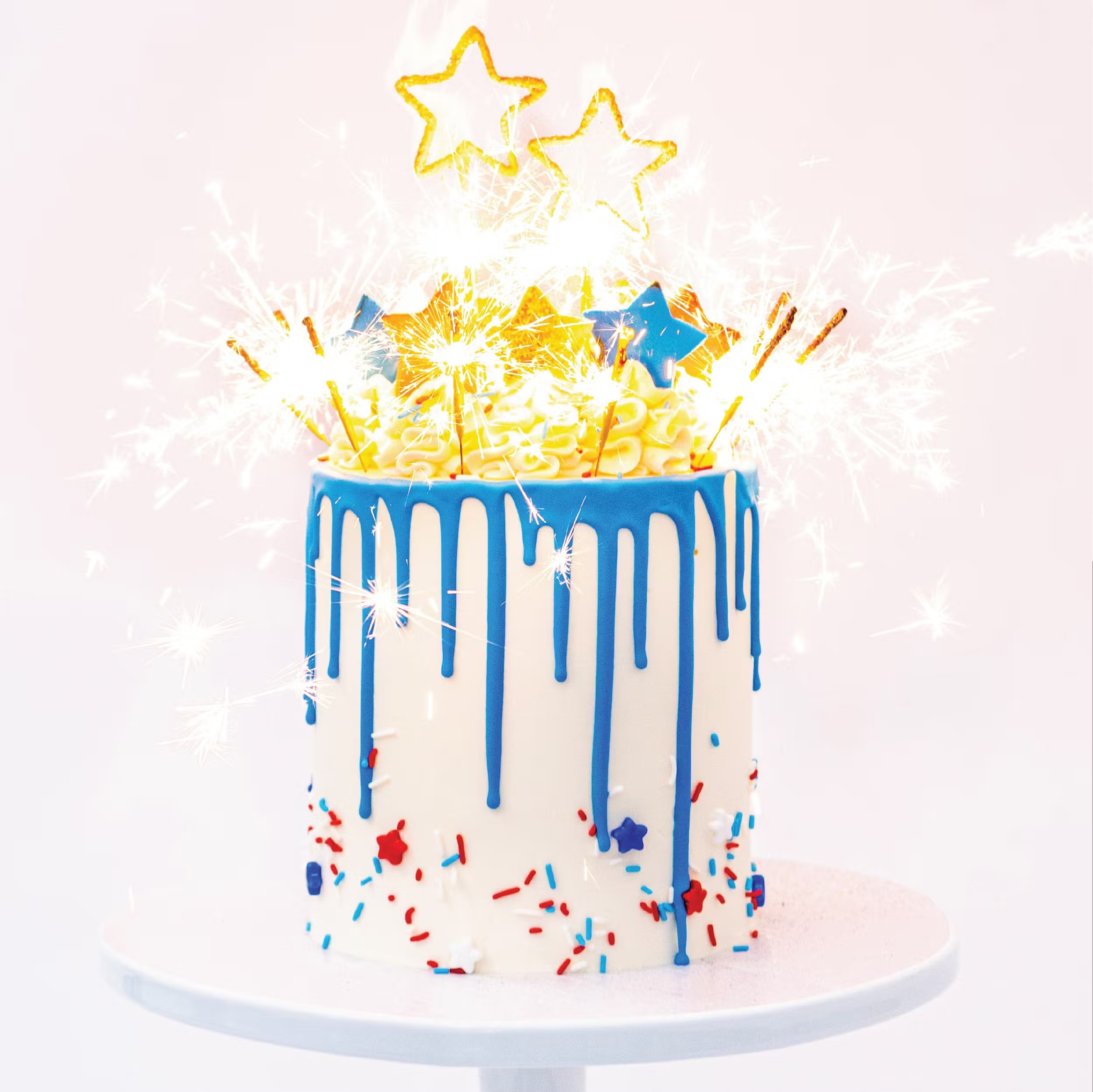 July 4th Star Confetti Drip Cake