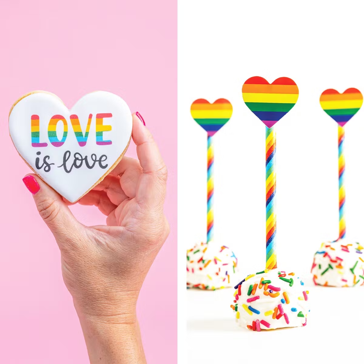 Pride "Love is Love" Cookies + Cake Pops - 12 Pack