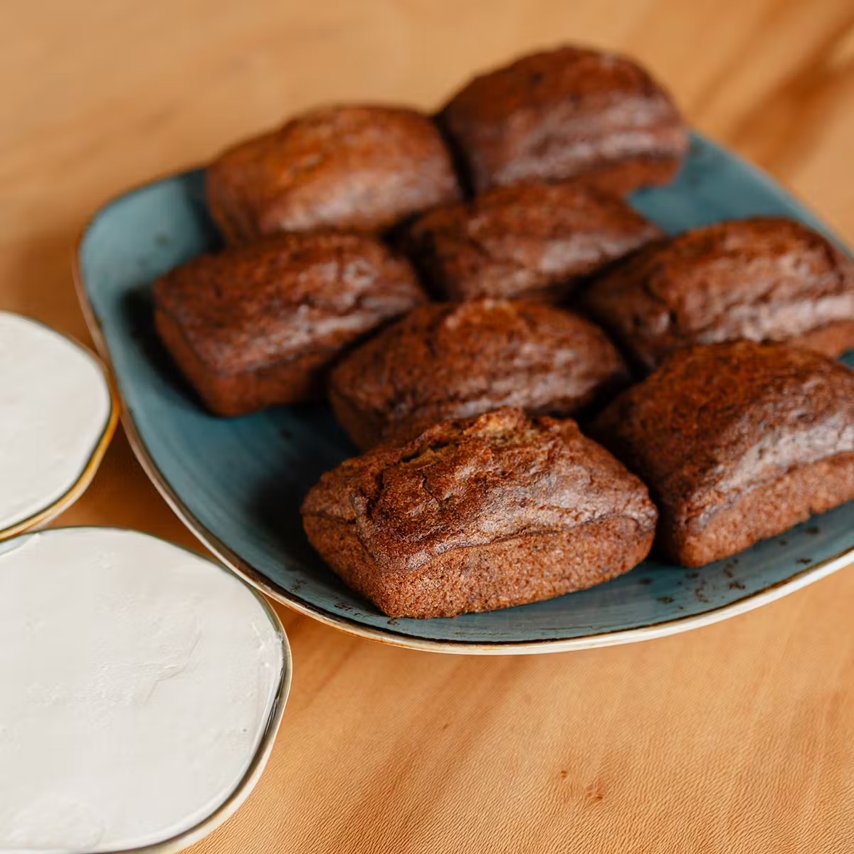 Mini Banana Bread + Bourbon Butter