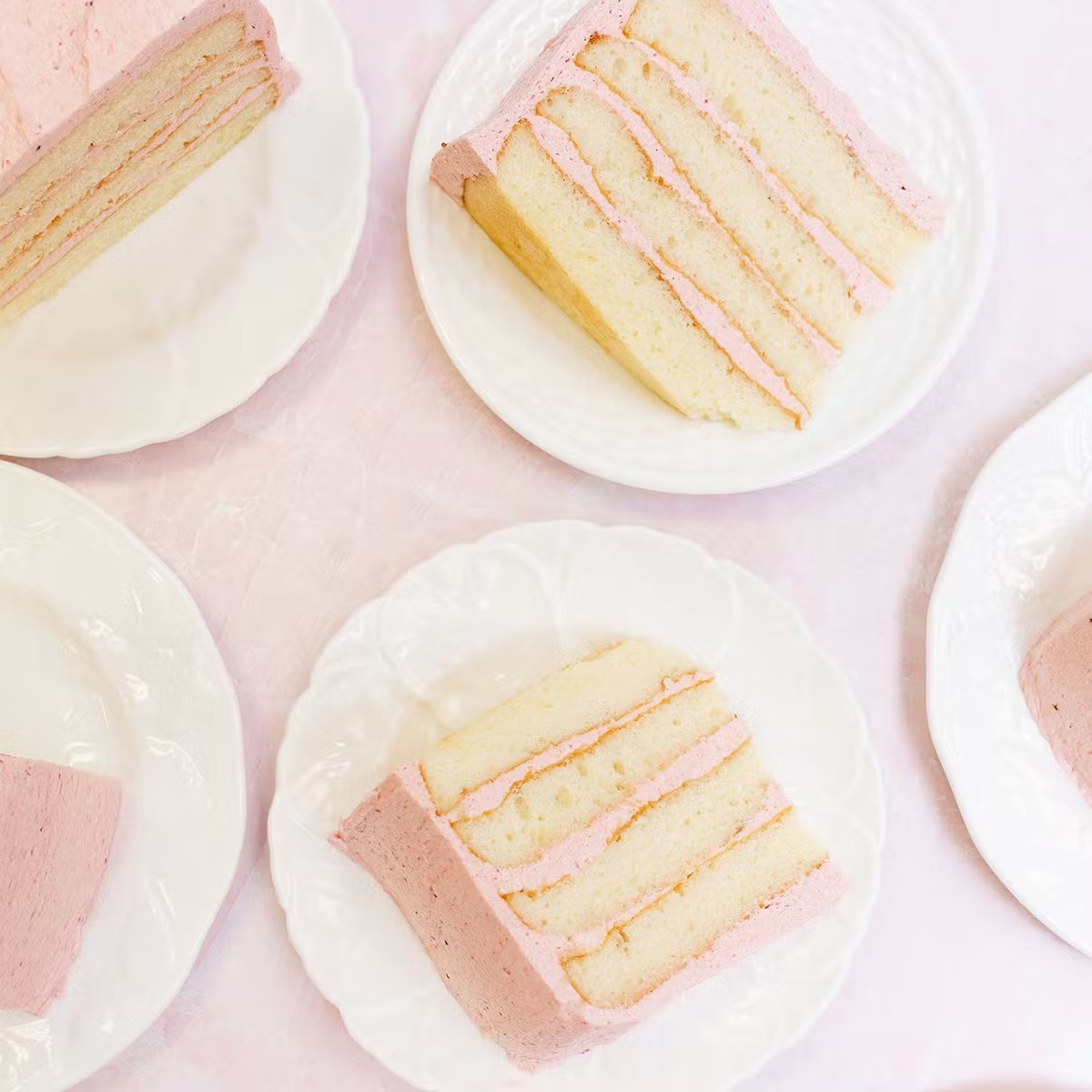 Valentine's Day Strawberry Cloud Cake