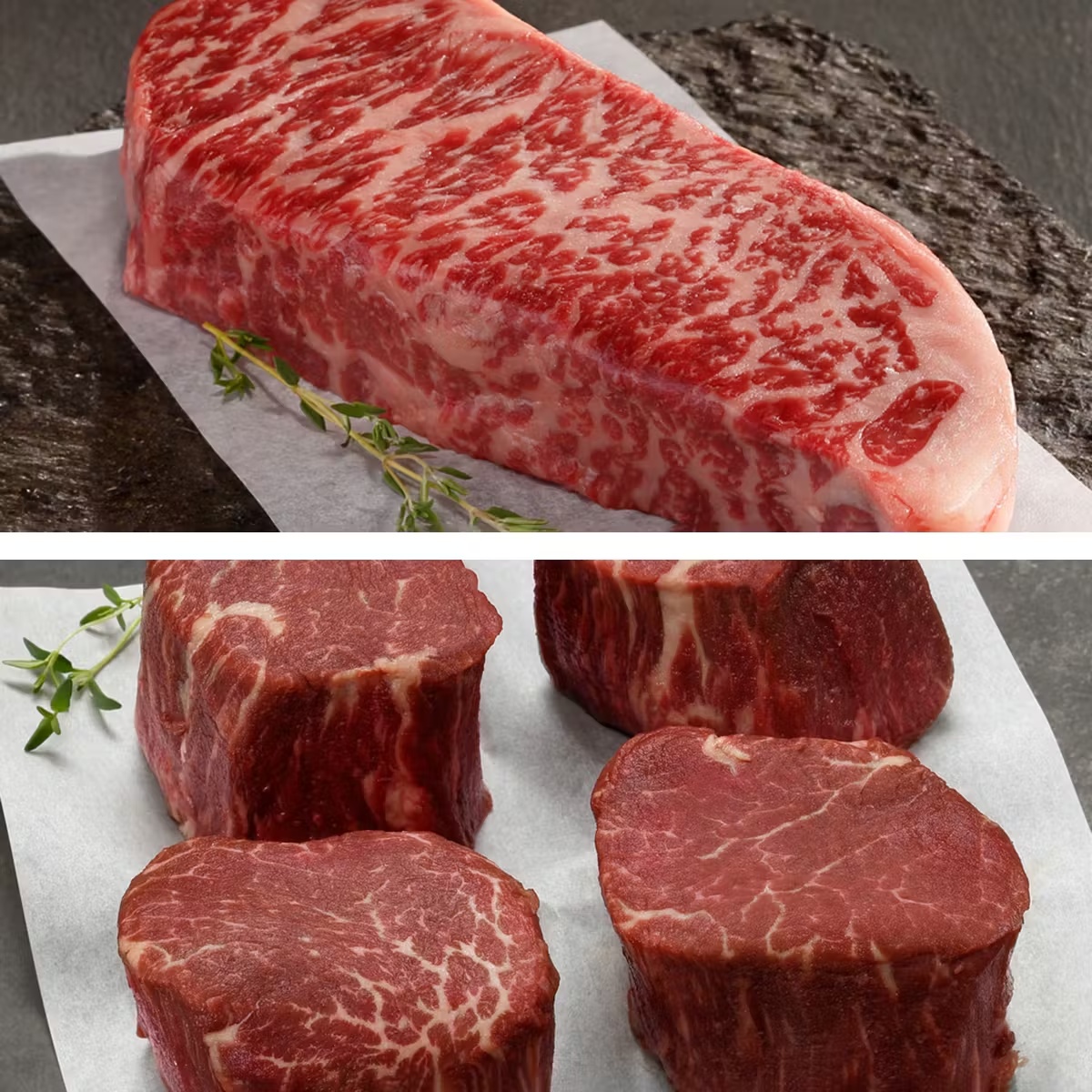 American Wagyu Gold Grade Boneless New York Strips + Filet Mignons Combo