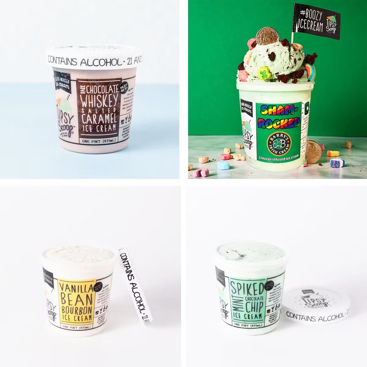St Patrick's Day Boozy Ice Cream - 4 Pints