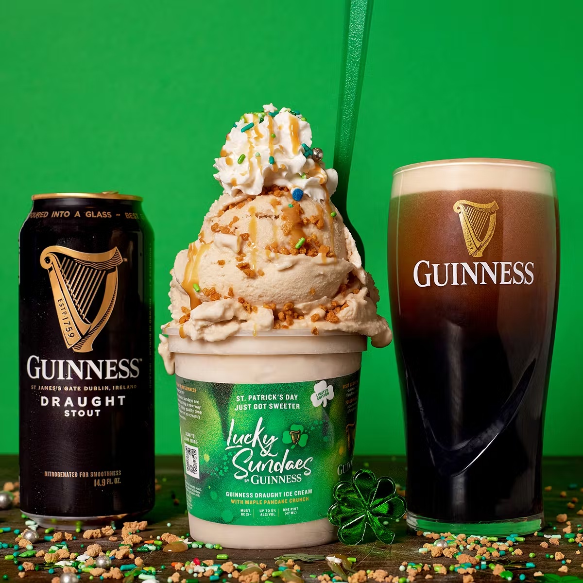 "Guinness Lucky Sundaes" Boozy Ice Cream - 4 Pints