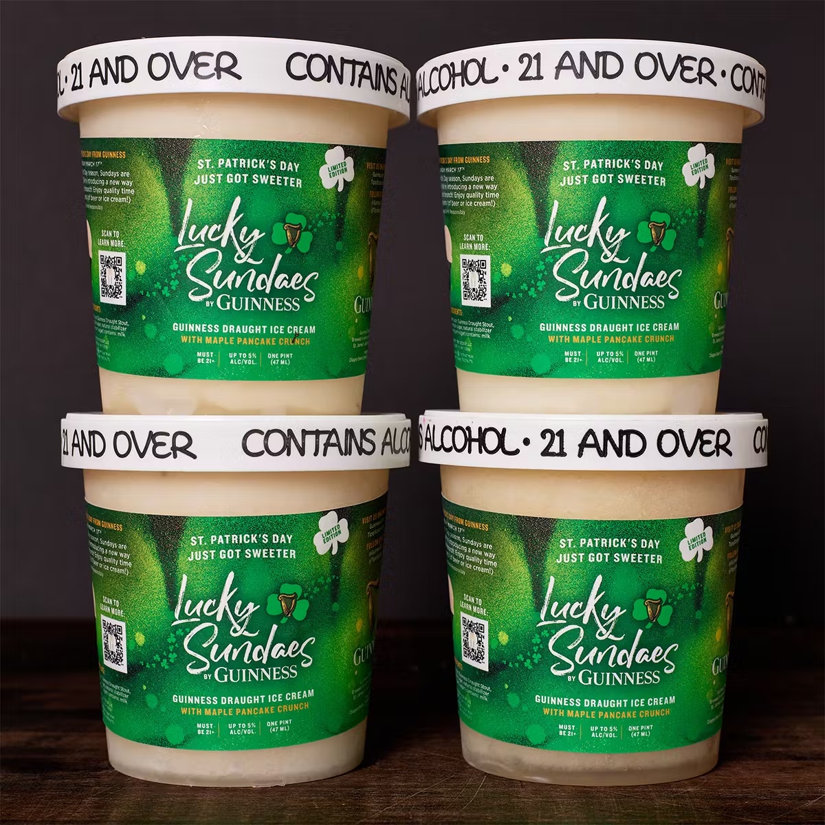 "Guinness Lucky Sundaes" Boozy Ice Cream - 4 Pints