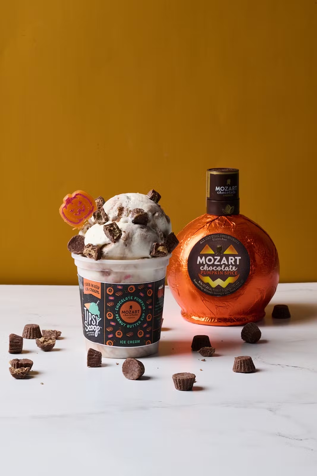 Mozart Chocolate Pumpkin Peanut Butter Cup Ice Cream - 4 Pints