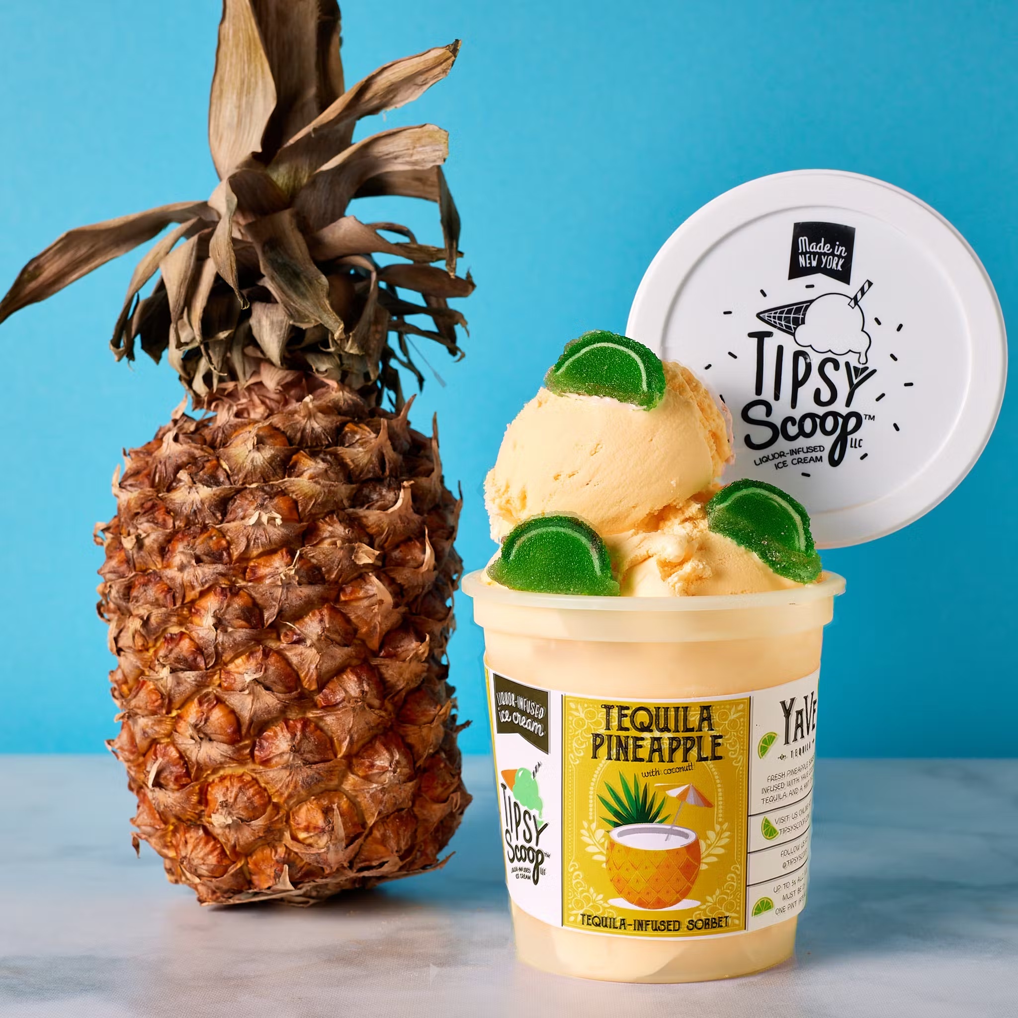 Coconut Tequila Pineapple Boozy Sorbet - 4 Pints