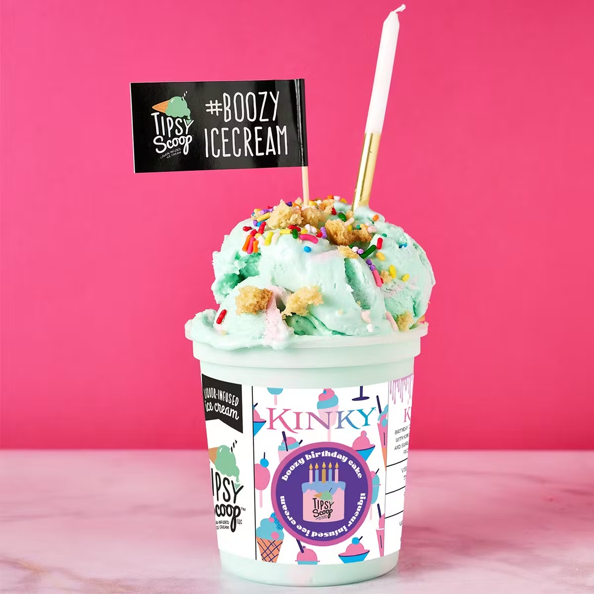 Boozy Kinky Birthday Cake Ice Cream - 4 Pints