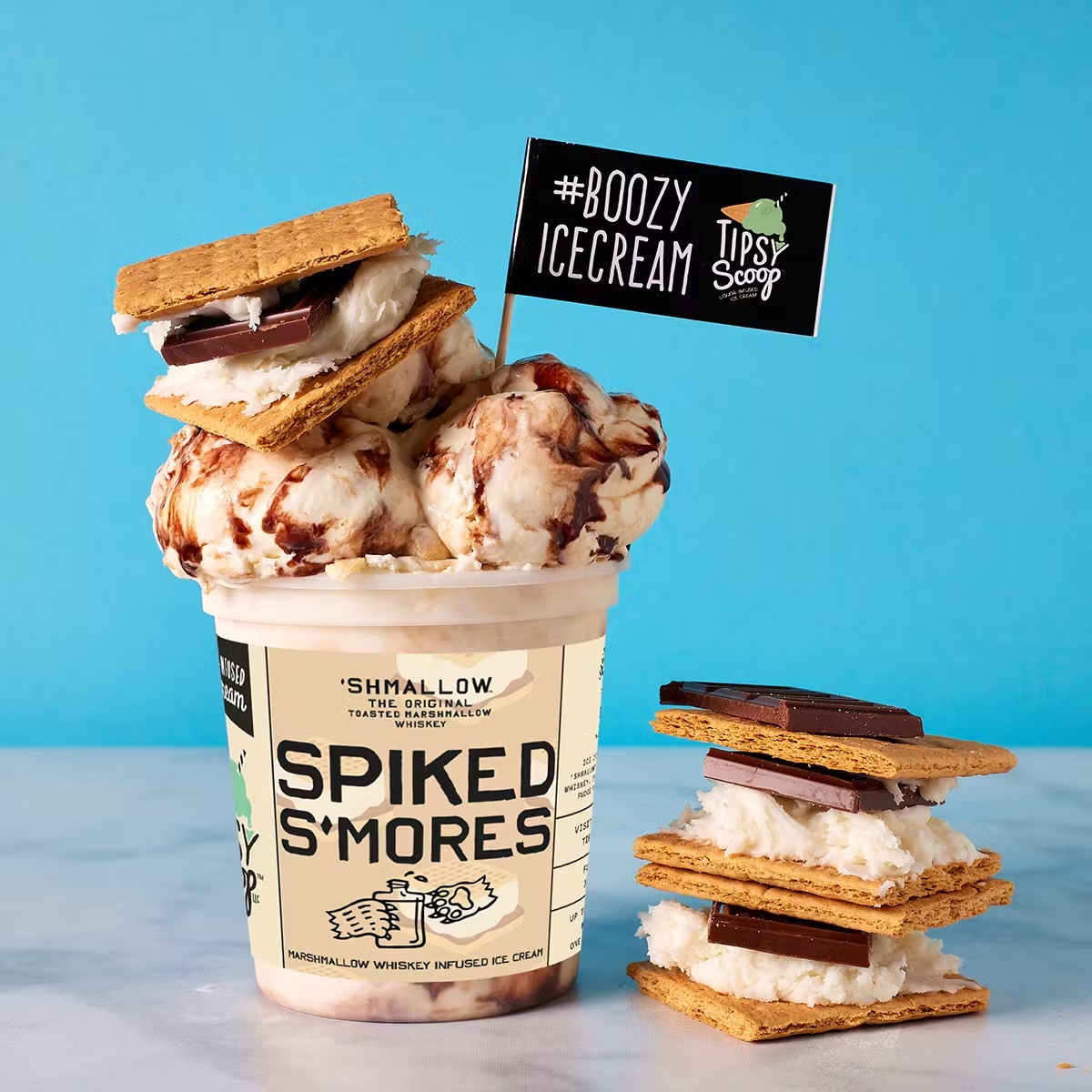 "Shmallow" Spiked S'Mores Boozy Ice Cream - 4 Pack