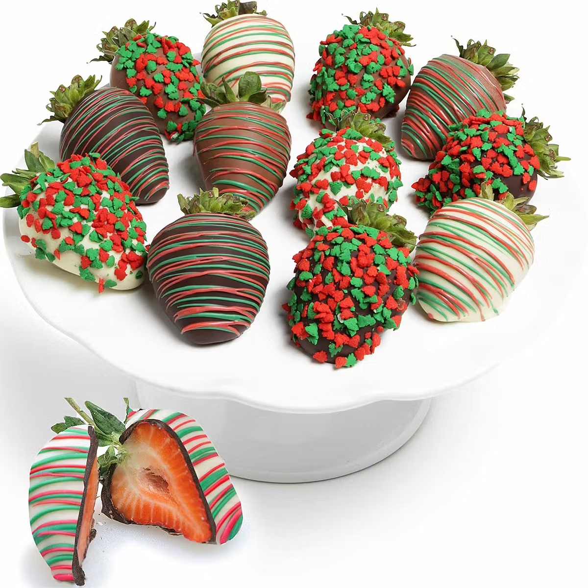 Holiday Chocolate Covered Strawberries - 12 Pack