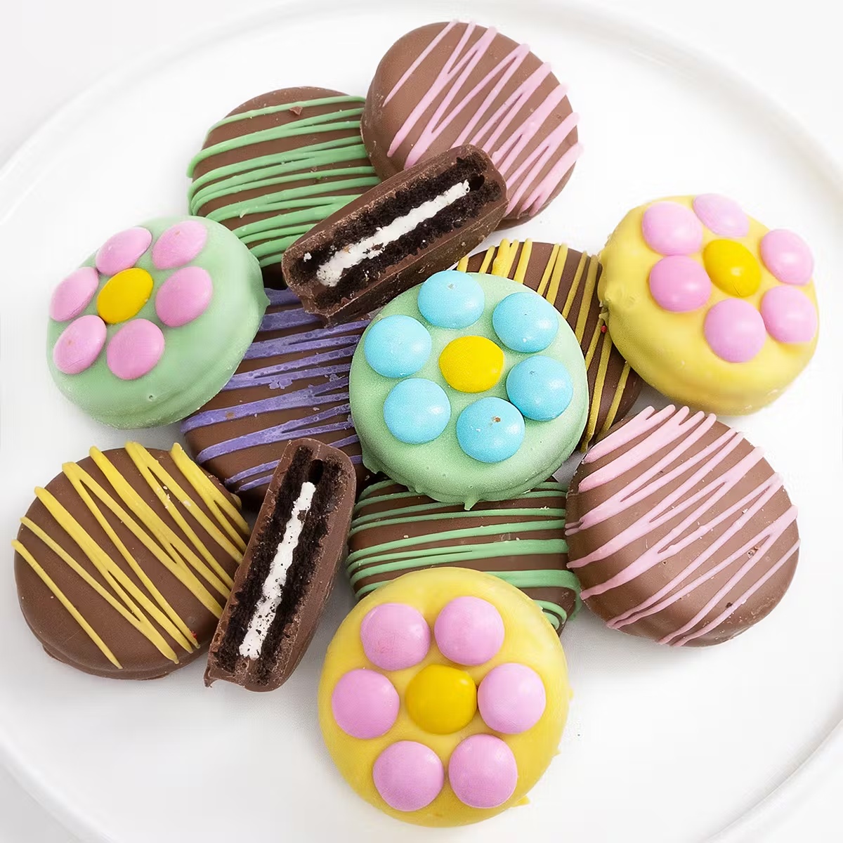 Spring Flower Belgian Chocolate Dipped OREOÂ® Cookies - 12 Pack