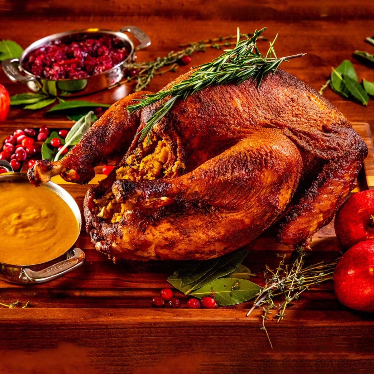 Whole Smoked Turkey + Gravy & Cranberry Sauce