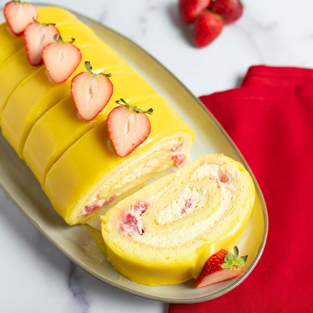 Passionfruit Roulade Cake