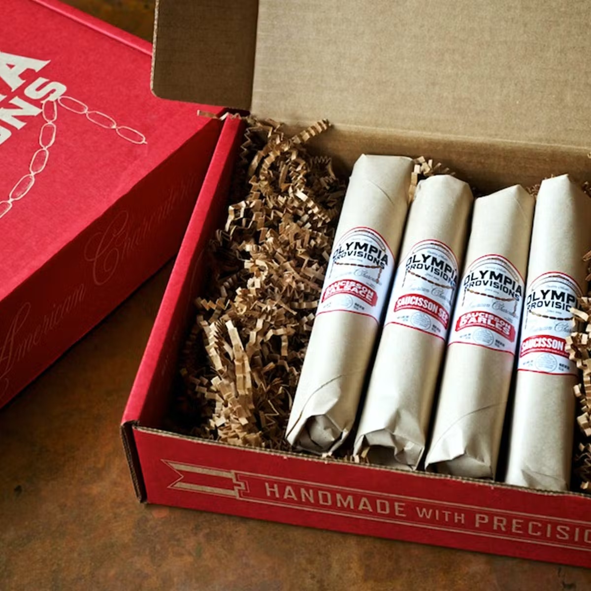 French Salami Sampler with Red Gift Box