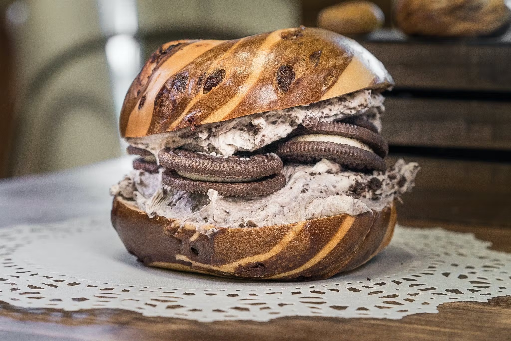 Dozen Overloaded Oreo Bagels + Cream Cheese