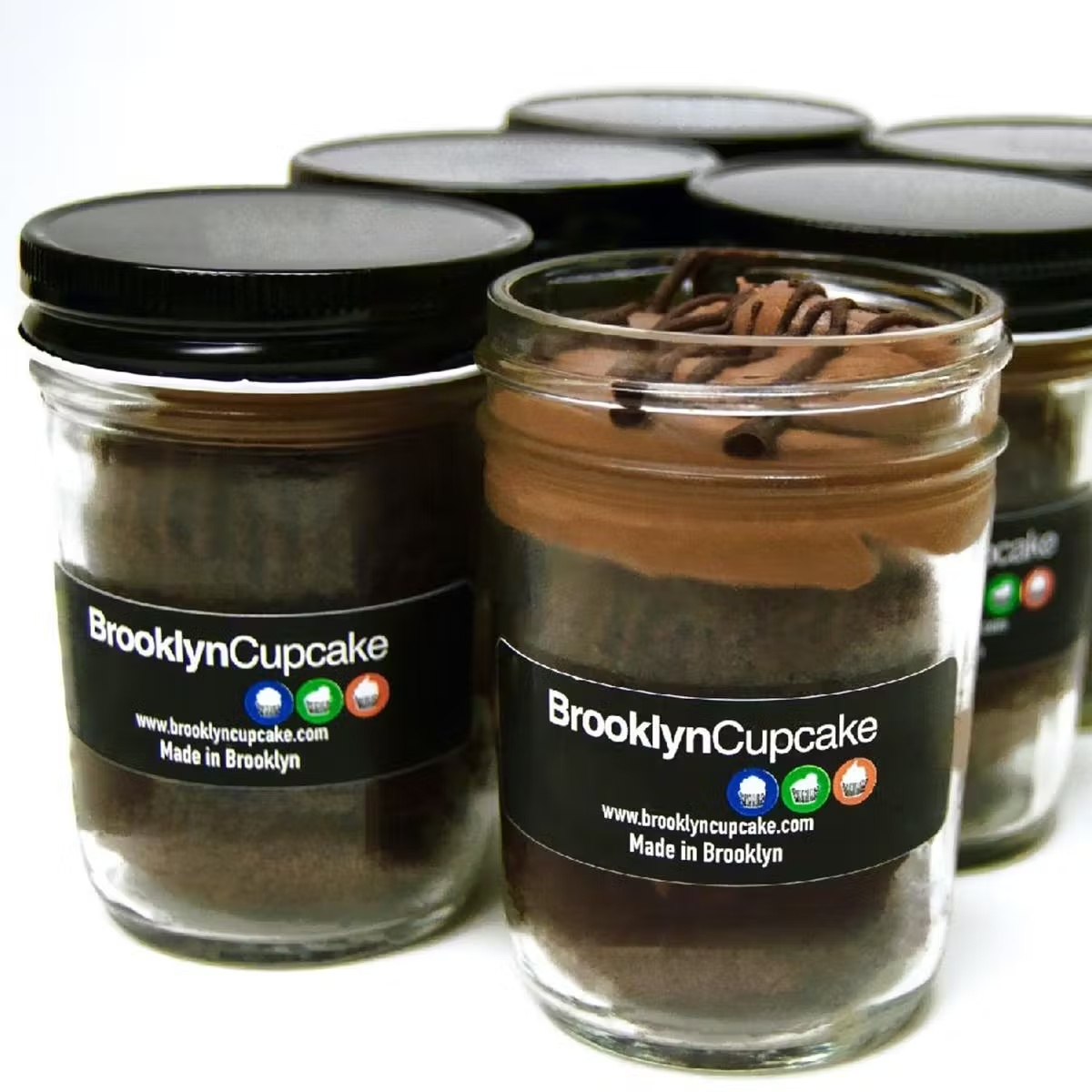 Brooklyn Blackout Cupcake Jars - 6 Pack