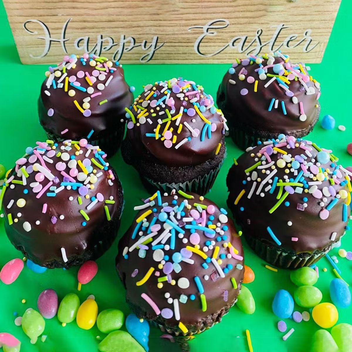 "Easter Egg" Chocolate Dipped Cupcakes