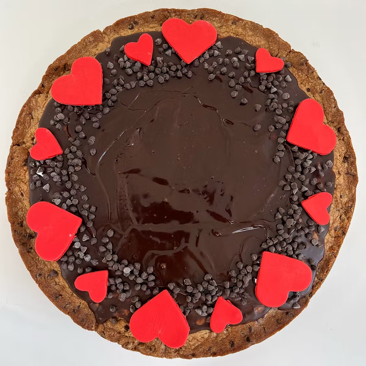 Valentine's Day Chocolate Chip Cookie Cake