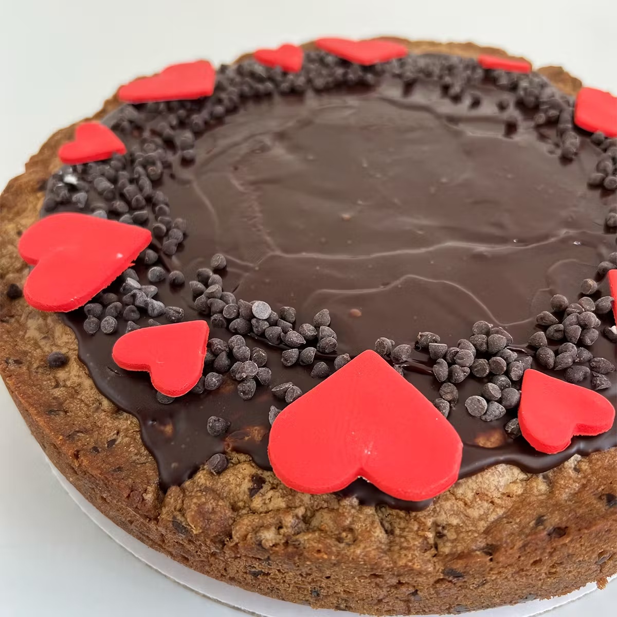 Valentine's Day Chocolate Chip Cookie Cake