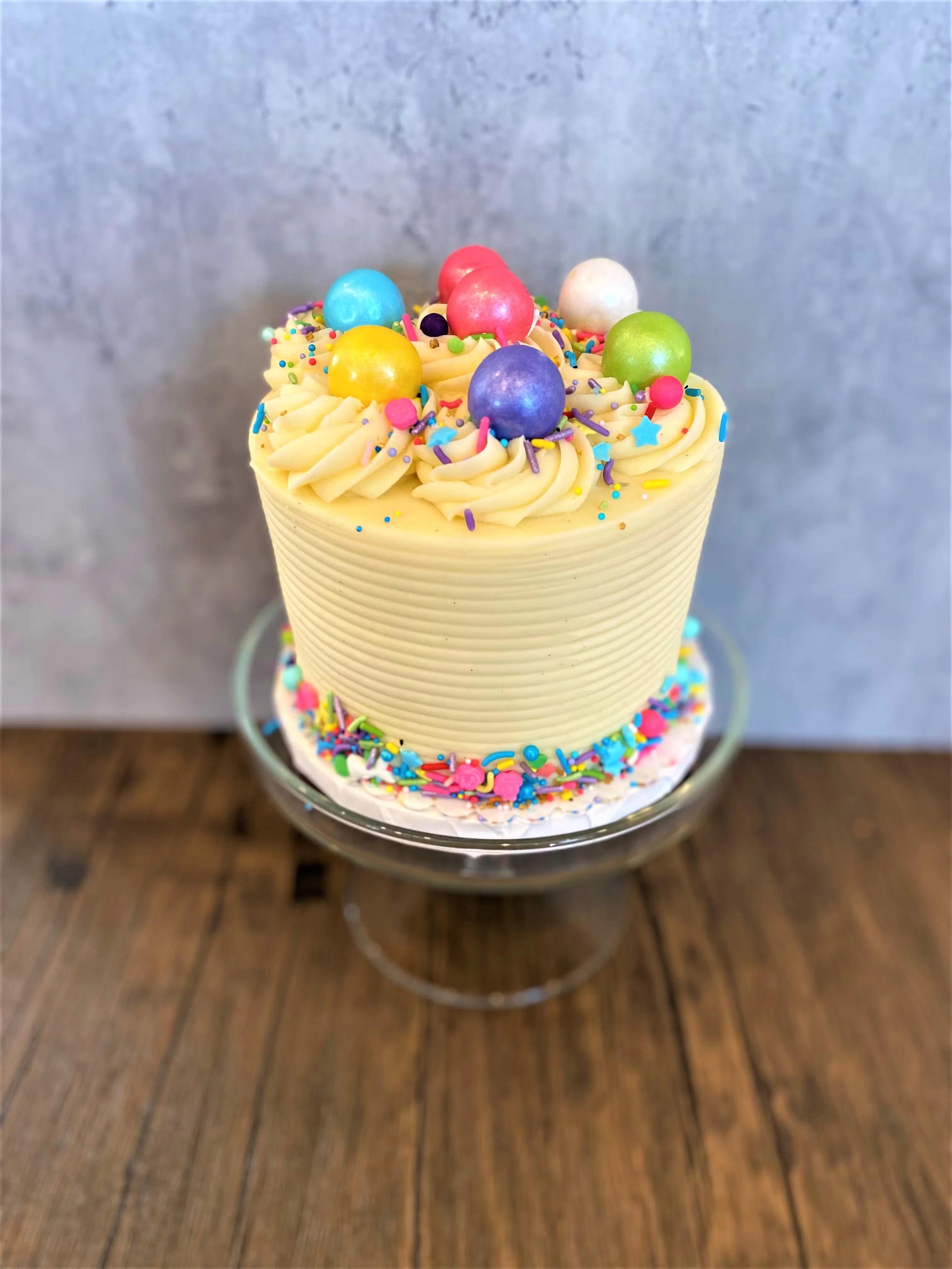 Buttercream Rainbow Confetti Cake