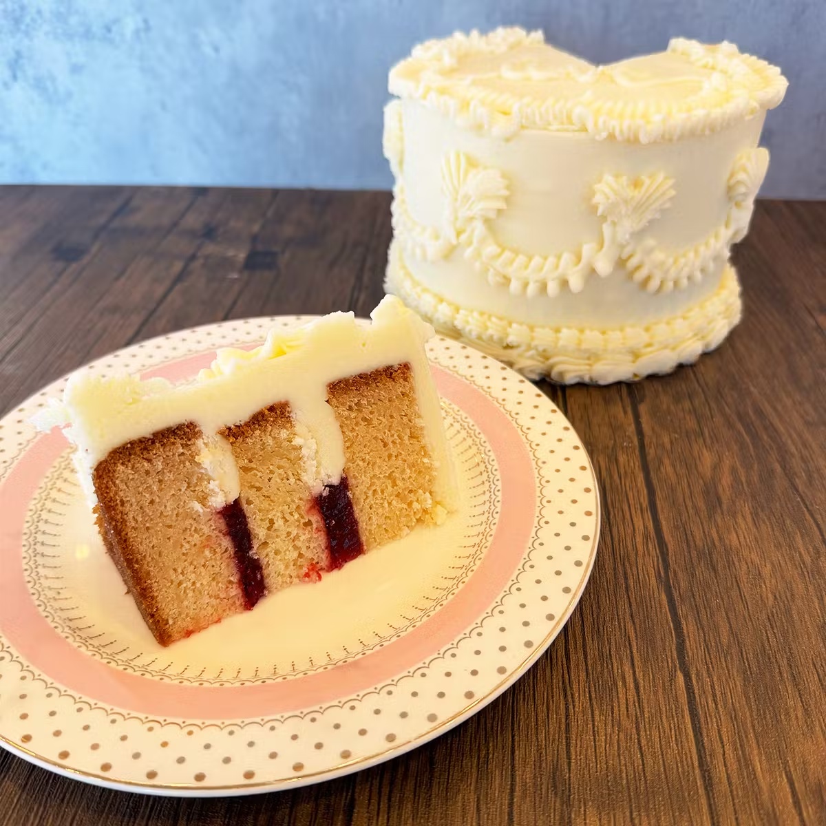 "Vintage Valentine" Almond & Raspberry Cake