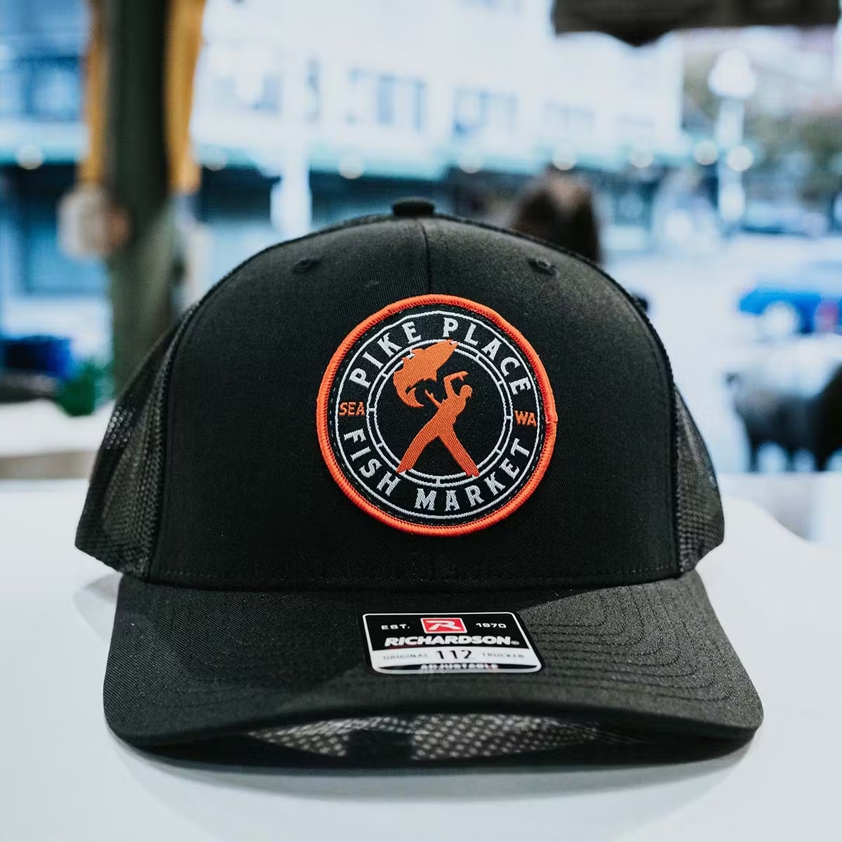 Black Mesh Curved Bill Hat