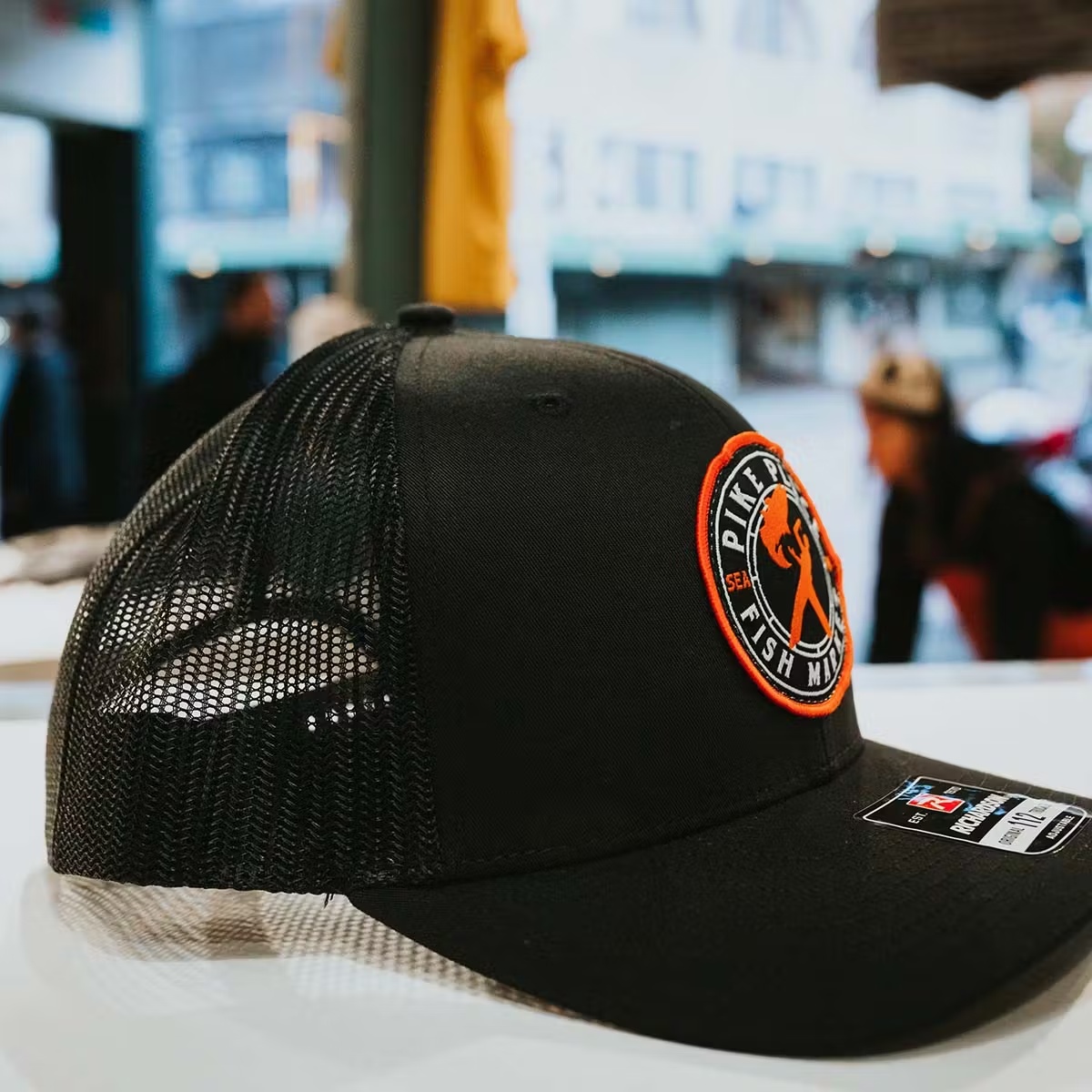Black Mesh Curved Bill Hat