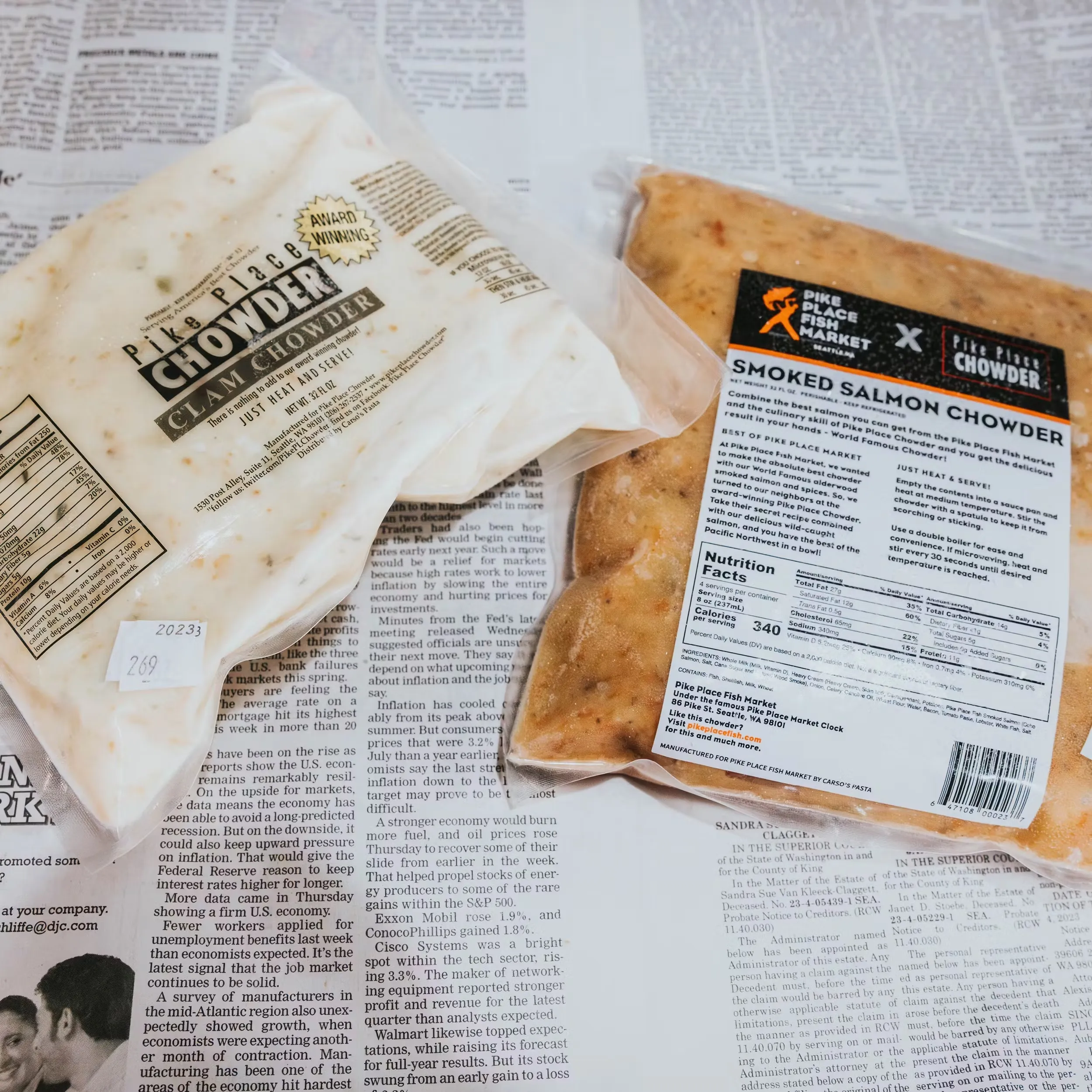 Clam Chowder + Smoked Salmon Chowder - 2 Pack
