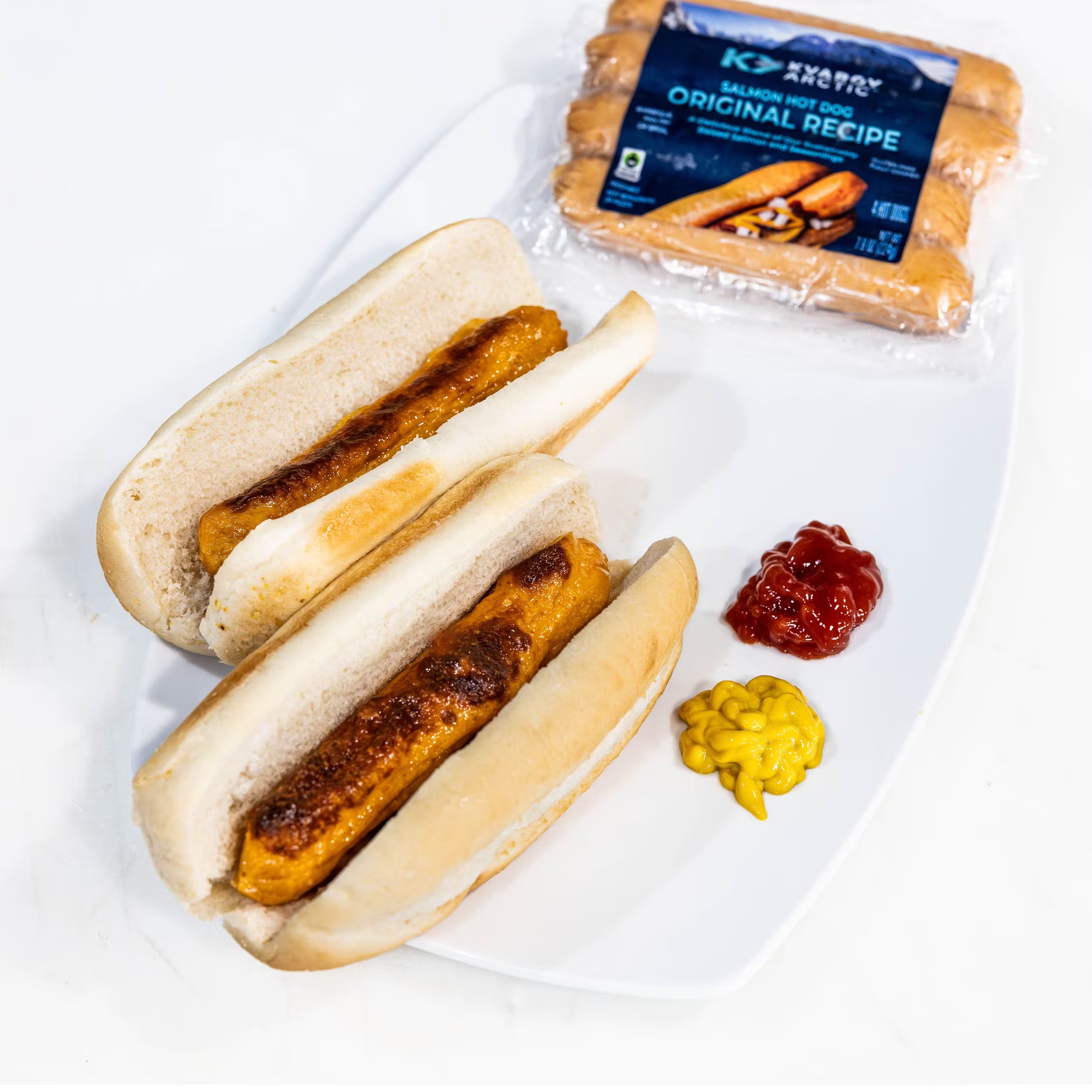 Salmon Hot Dogs, Arctic, 4 Pack
