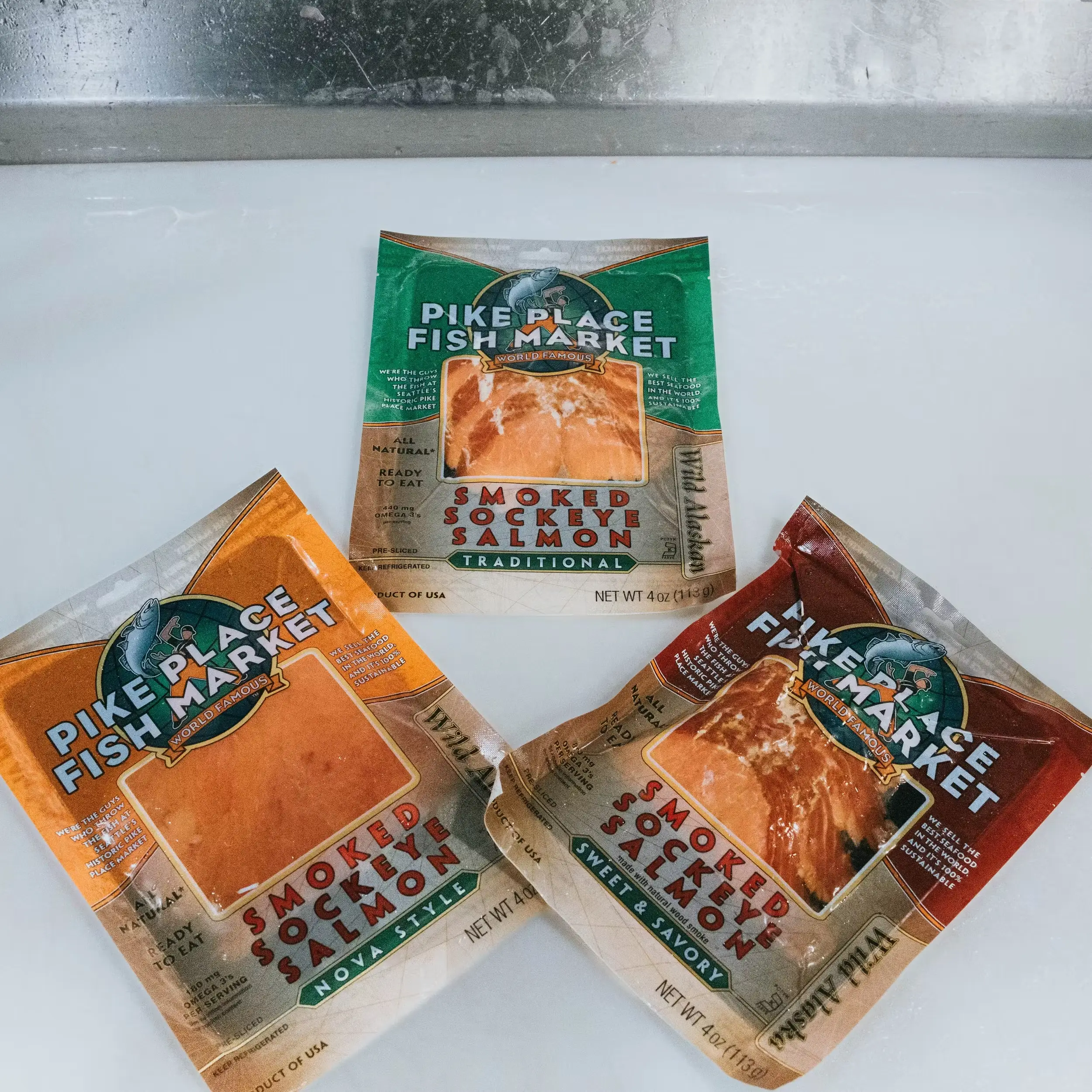 Wild Smoked Salmon Trio - Sockeye Salmon, 12 oz