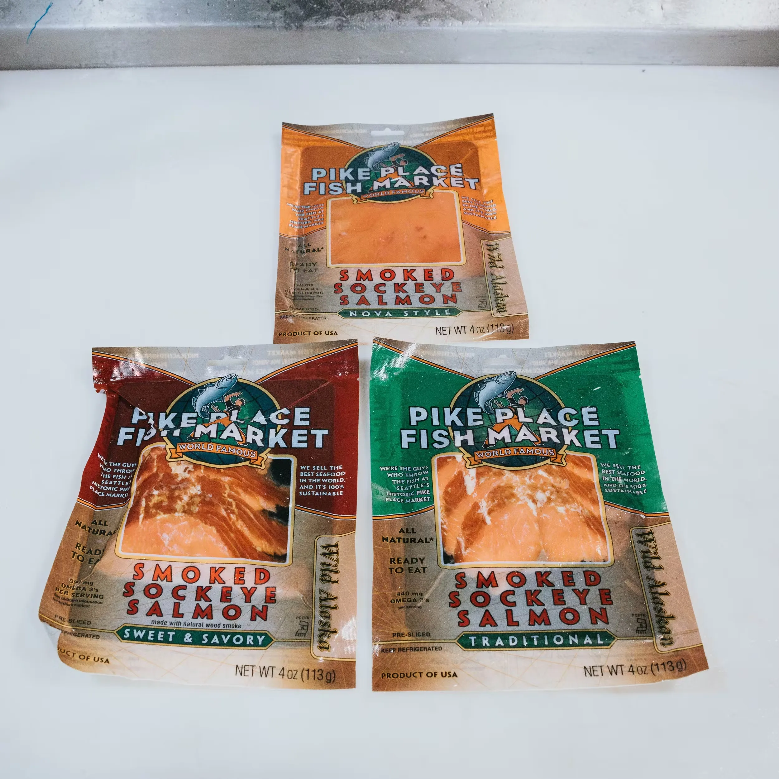 Wild Smoked Salmon Trio - Sockeye Salmon, 12 oz