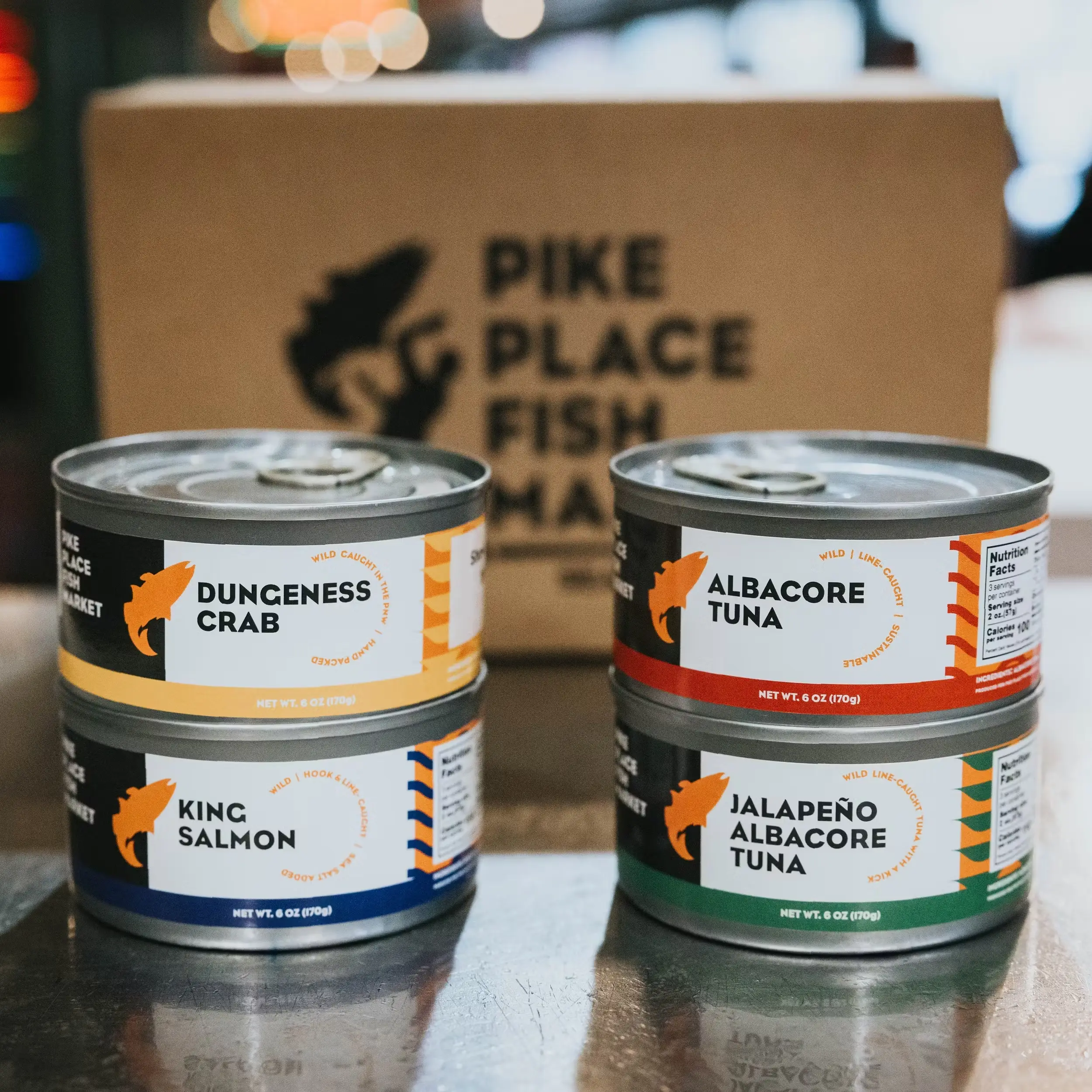 Tinned Seafood Gift Pack - 4 Cans, 6 oz. Each