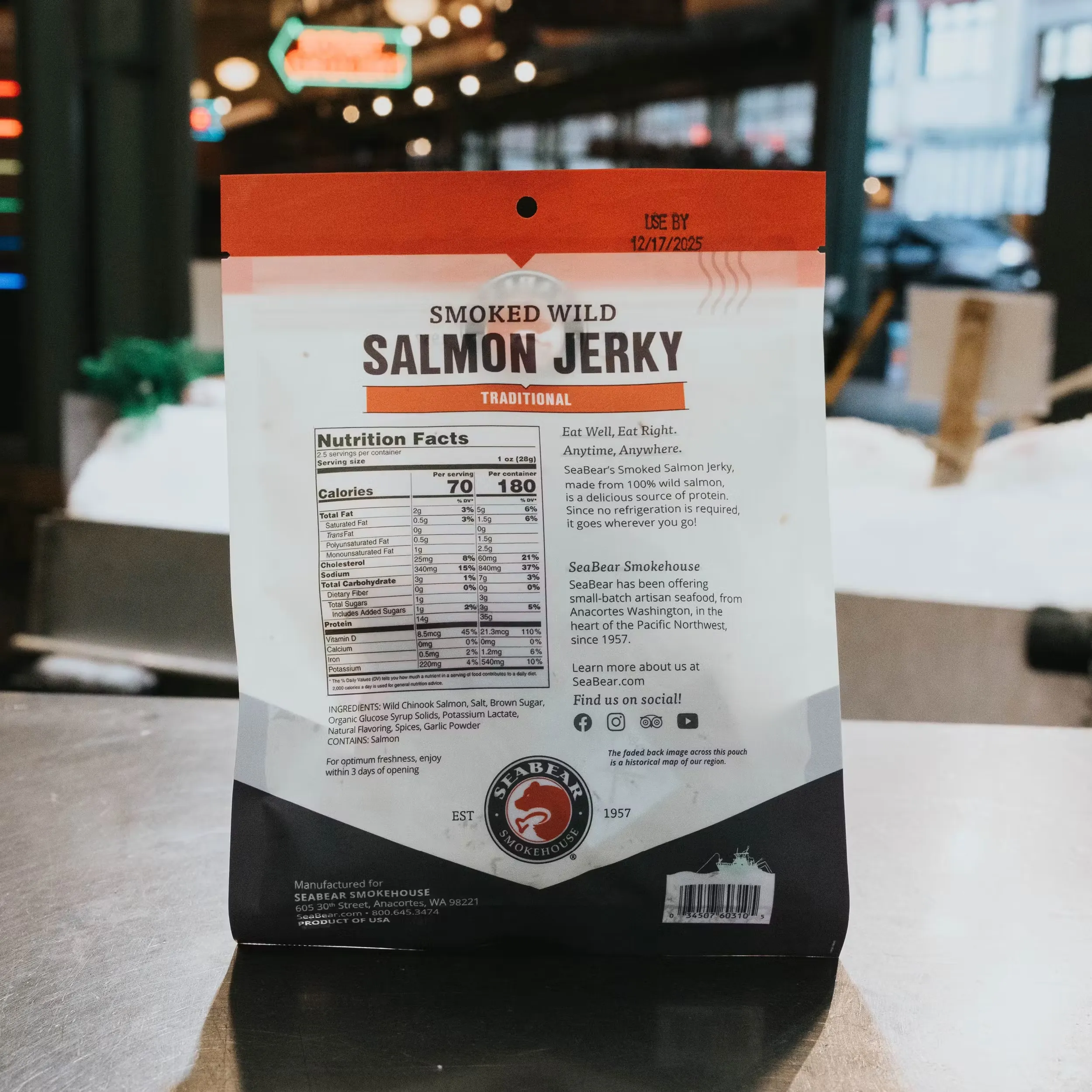 Grab & Go Salmon Jerky - Traditional, Alaska, 2.5 oz.