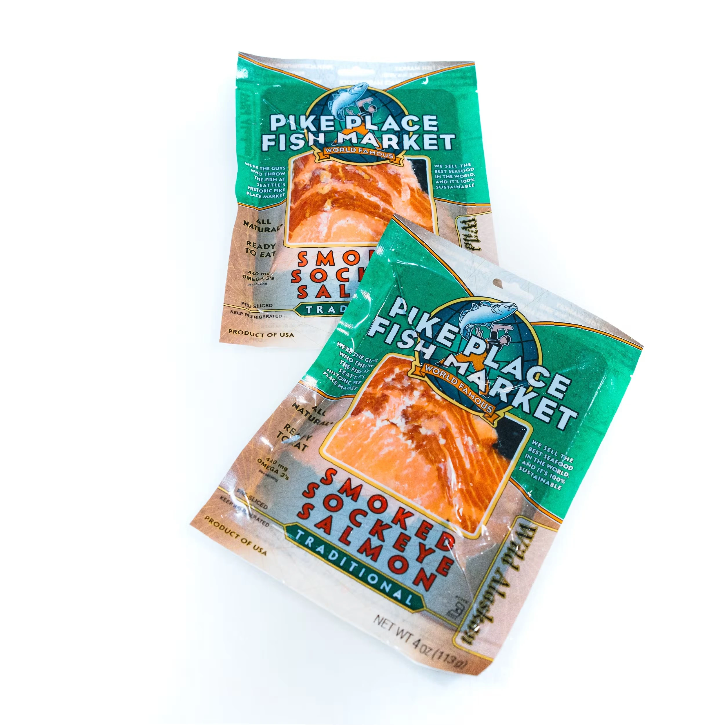 Smoked Sockeye Salmon, Traditional, Sliced, Wild, 4 oz