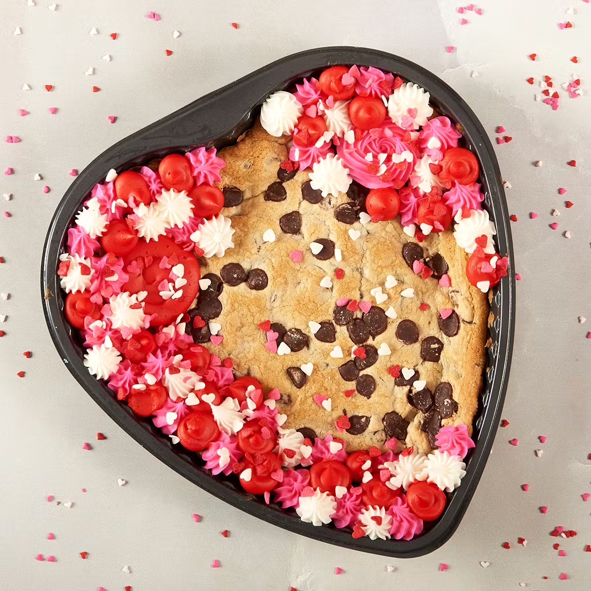 Valentine's Day Heart Cookie Cake