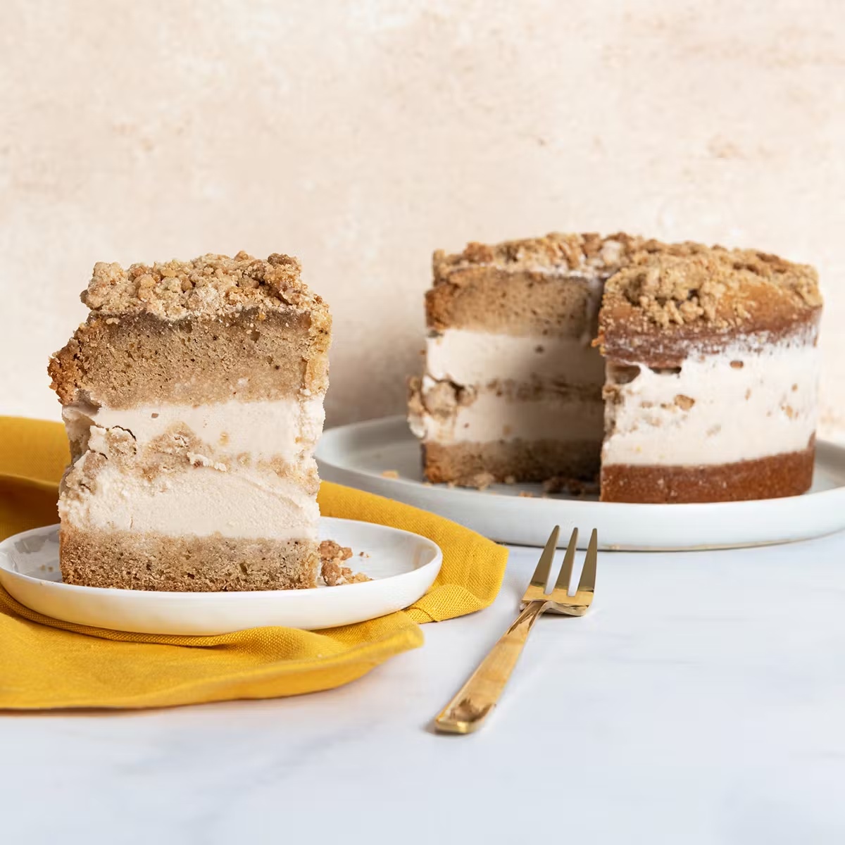 Vegan Spiced Crumb Ice Cream Cake