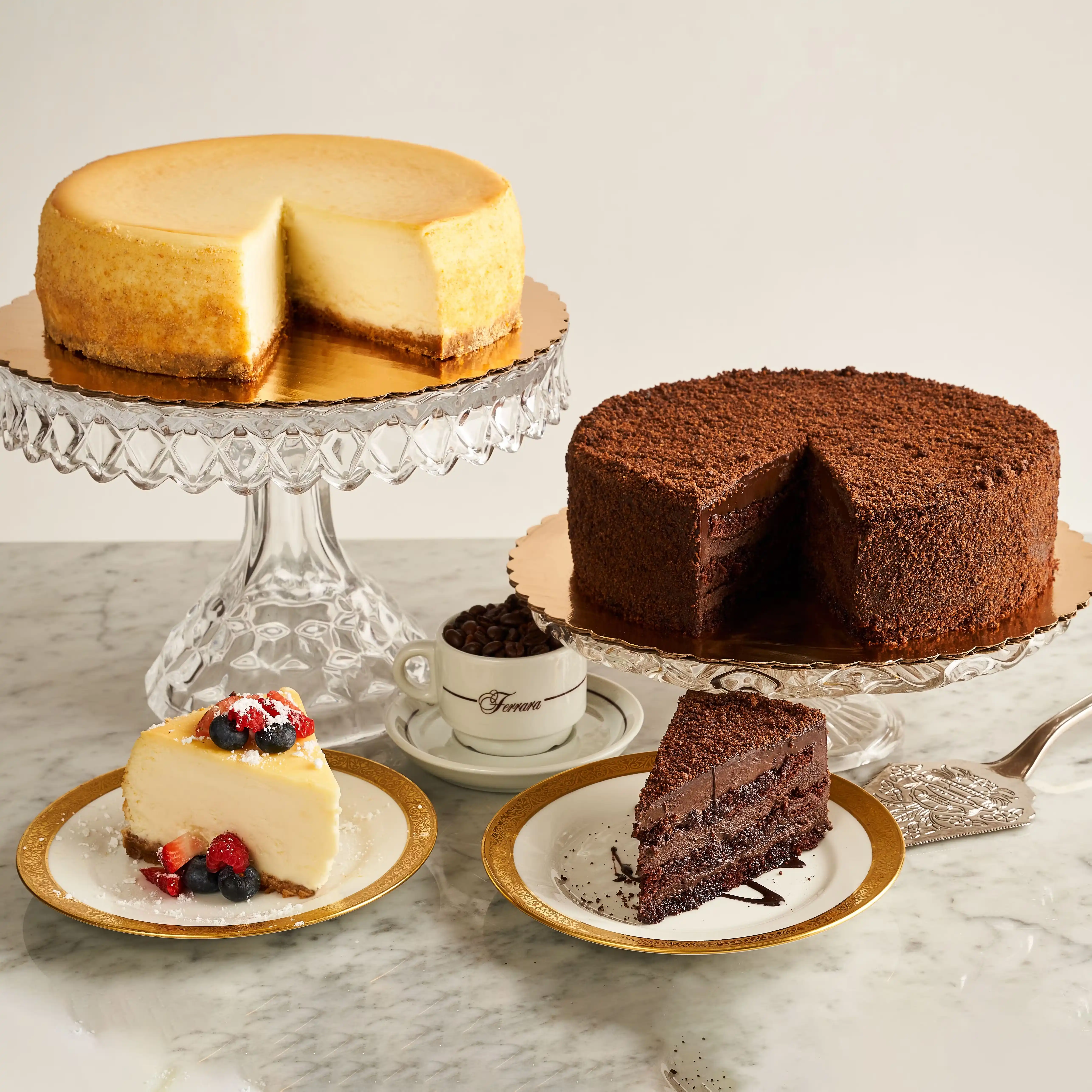 Chocolate Truffle Cake + NY Cheesecake