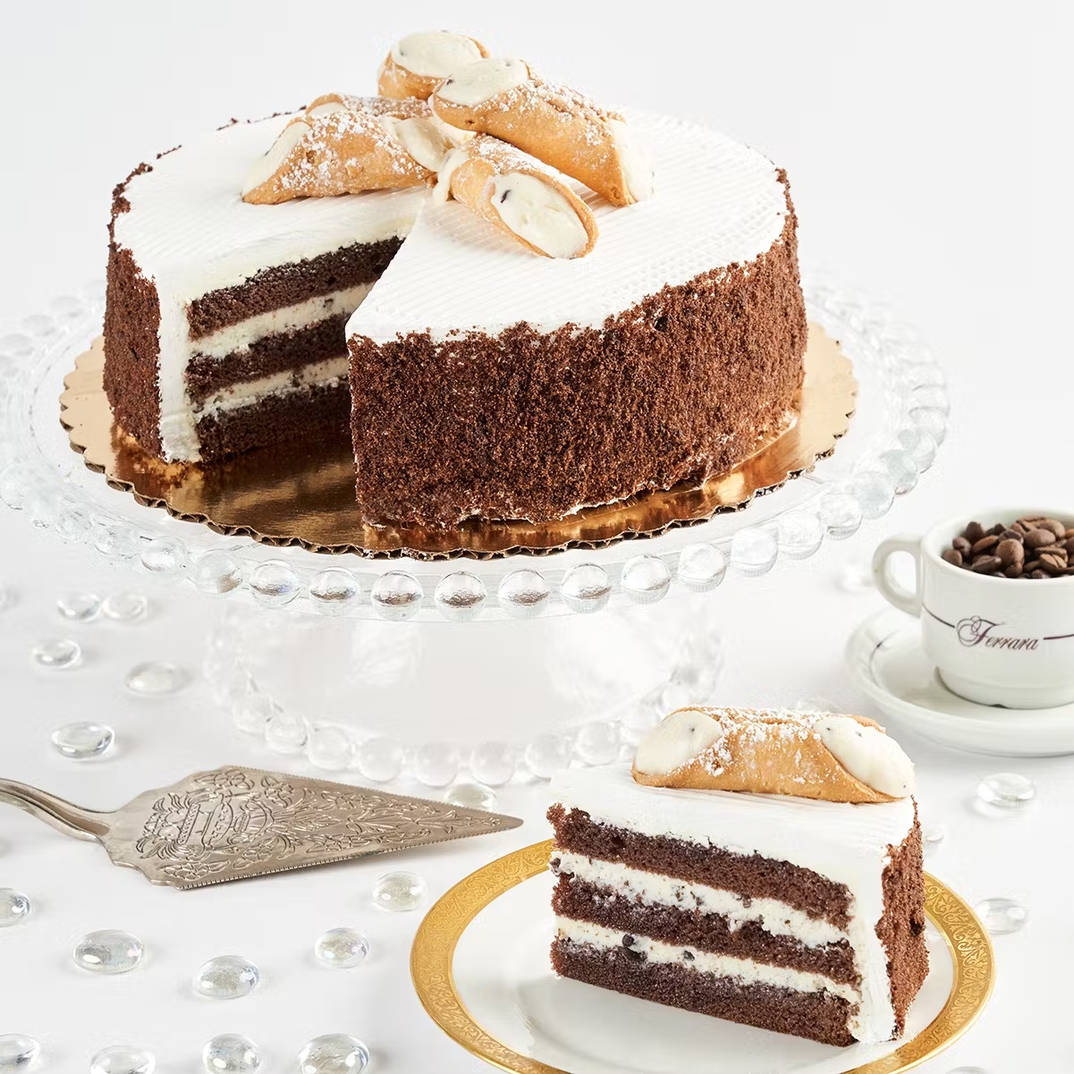 Chocolate Cannoli Cream Cake
