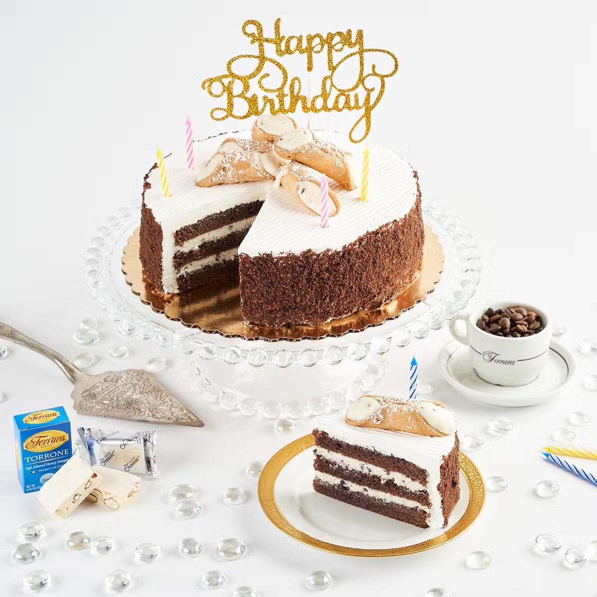 Chocolate Cannoli Cream Cake Birthday Pack